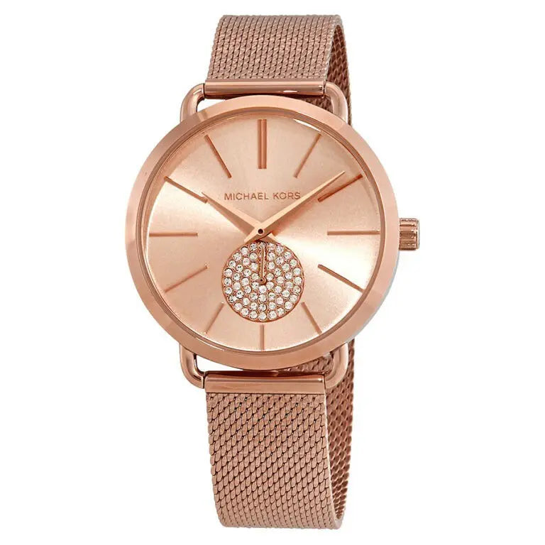 Michael Kors Women’s Quartz Stainless Steel Rose Gold Dial 37mm Watch MK3845