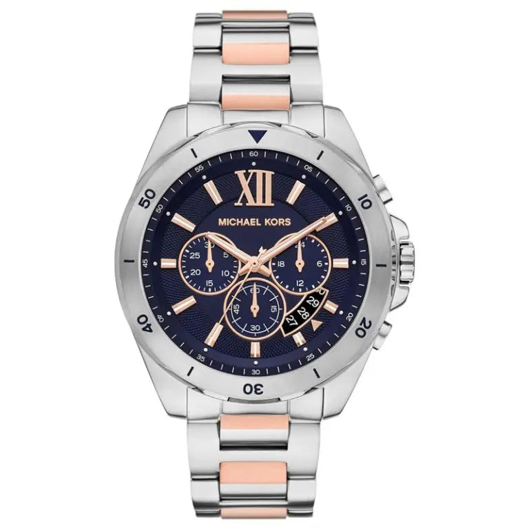 Michael Kors Men’s Quartz Two Tone Stainless Steel Blue Dial 45mm Watch MK9065
