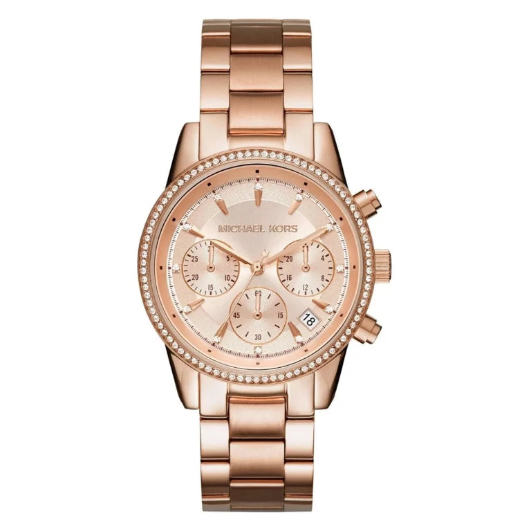 Michael Kors Women’s Quartz Stainless Steel Rose Gold Dial 37mm Watch MK6357