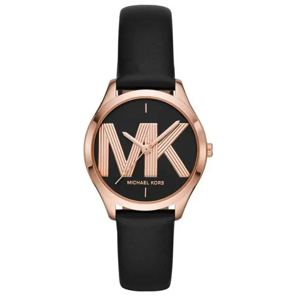 Michael Kors Women’s Quartz Black Leather Strap Black Dial 34mm Watch MK2860