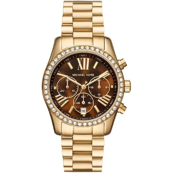 Michael Kors Women’s Chronograph Quartz Stainless Steel Brown Dial 38mm Watch MK7276