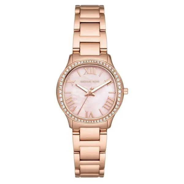 Michael Kors Women’s Quartz Rose Gold Stainless Steel Mother Of Pearl Dial 31mm Watch MK4823