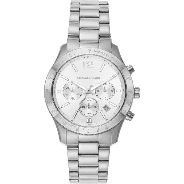 Michael Kors Women’s Chronograph Quartz Silver Stainless Steel Silver Dial 40mm Watch MK7413