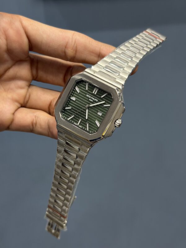 NEW COLLECTION SILVER WITH OLIVE GREEN DIAL QUARTZ WATCH
