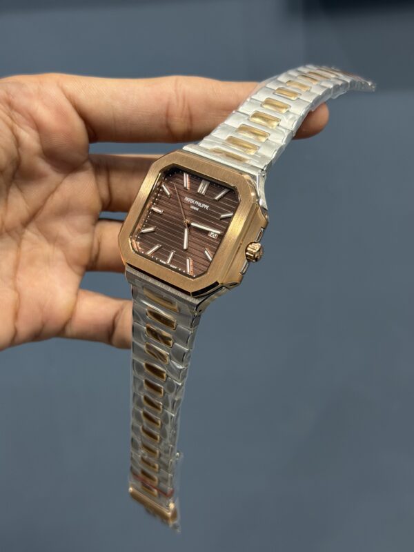 NEW COLLECTION ROSE TWO TONE WITH BROWN DIAL QUARTZ WATCH