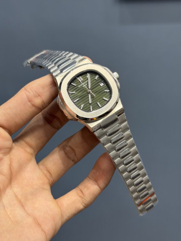 NEW COLLECTION SILVER WITH OLIVE GREEN DIAL AUTOMATIC WATCH