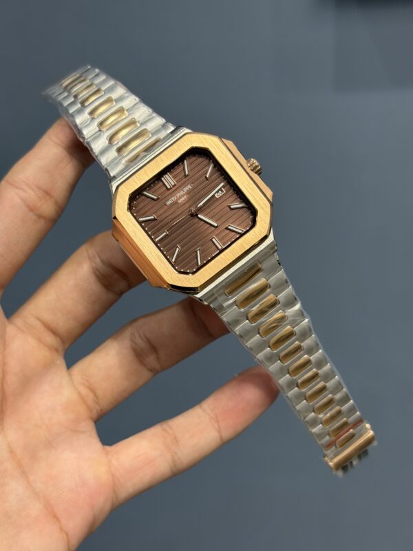 NEW COLLECTION ROSE TWO TONE WITH BROWN DIAL QUARTZ WATCH