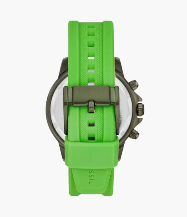 Fossil Men’s Quartz Green Silicone Strap Green Dial 45mm Watch BQ2501