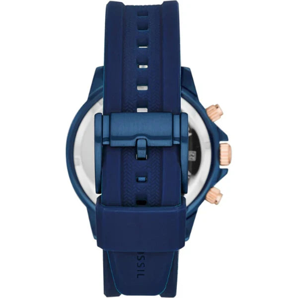 Fossil Men’s Quartz Blue Silicone Strap Blue Dial 45mm Watch BQ2498