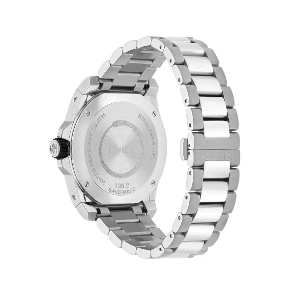 Gucci Men’s Swiss Made Quartz Stainless Steel Black Dial 45mm Watch YA136218