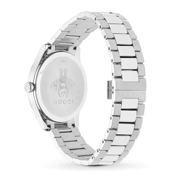 Gucci Unisex Swiss Made Quartz Stainless Steel Silver Dial 38mm Watch YA1264076