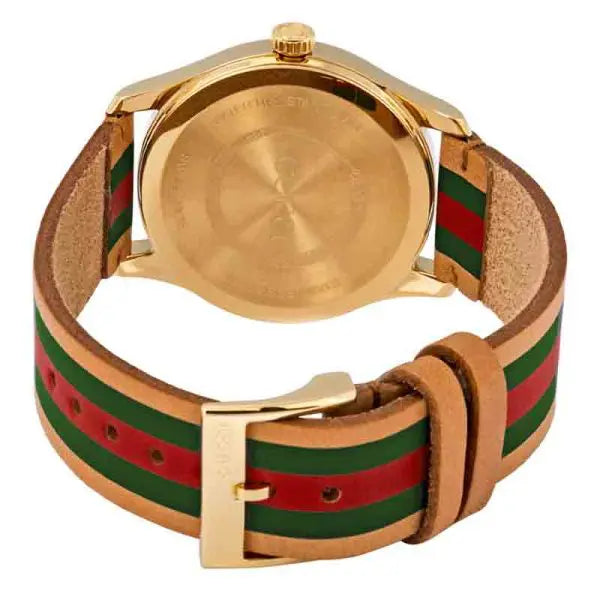 Gucci Unisex Swiss Made Quartz Leather Strap Multi Dial 38mm Watch YA1264077
