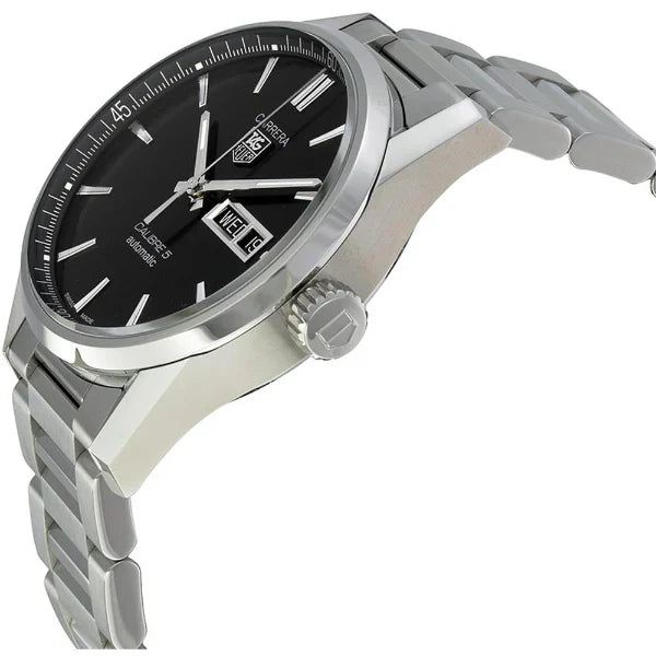 Tag Heuer Carrera Men’s Automatic Swiss Made Silver Stainless Steel Black Dial 41mm Watch WAR201A.BA0723