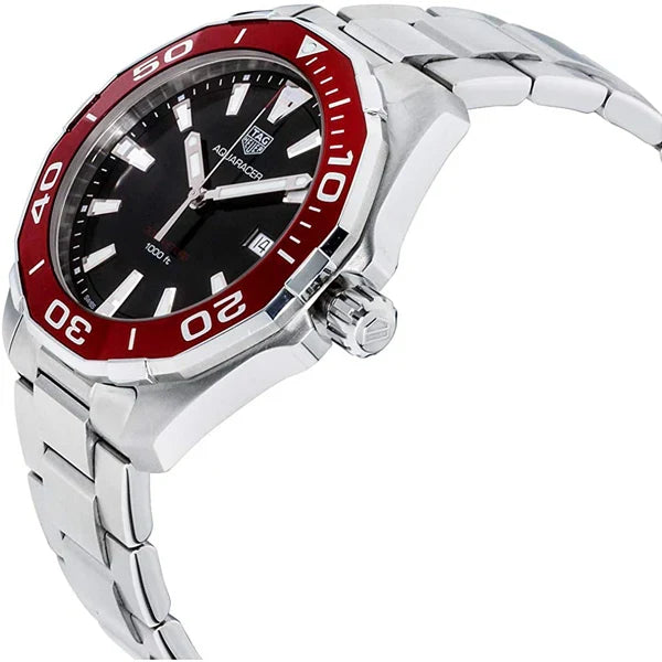 Tag Heuer Men’s Quartz Swiss Made Silver Stainless Steel Black Dial 43mm Watch WAY101B.BA0746