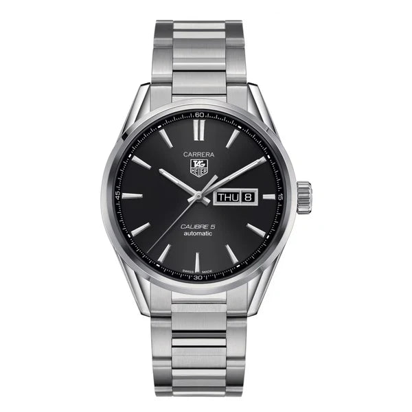 Tag Heuer Carrera Men’s Automatic Swiss Made Silver Stainless Steel Black Dial 41mm Watch WAR201A.BA0723