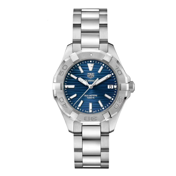 Tag Heuer Aquaracer Women’s Quartz Swiss Made Silver Stainless Steel Blue Dial 35mm Watch WBD131D.BA0748