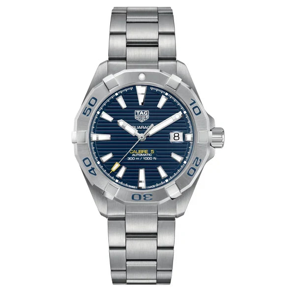 Tag Heuer Aquaracer Men’s Automatic Swiss Made Silver Stainless Steel Blue Dial 41mm Watch WBD2112.BA0928