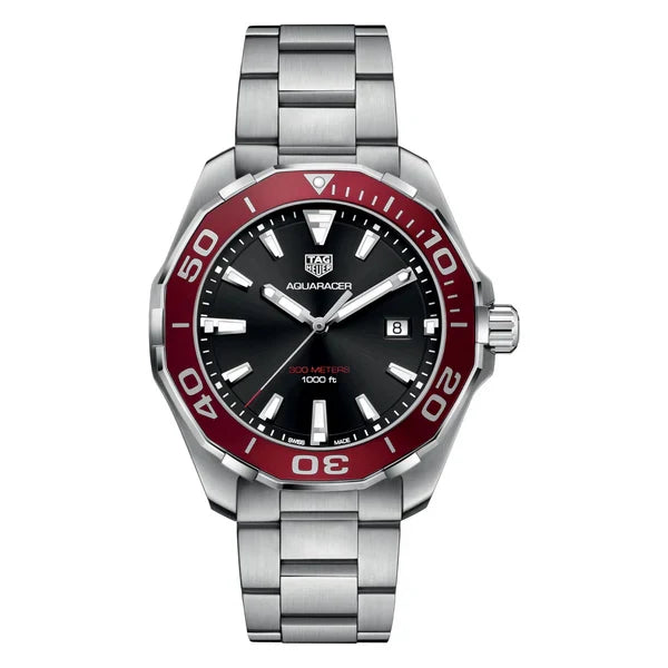 Tag Heuer Men’s Quartz Swiss Made Silver Stainless Steel Black Dial 43mm Watch WAY101B.BA0746