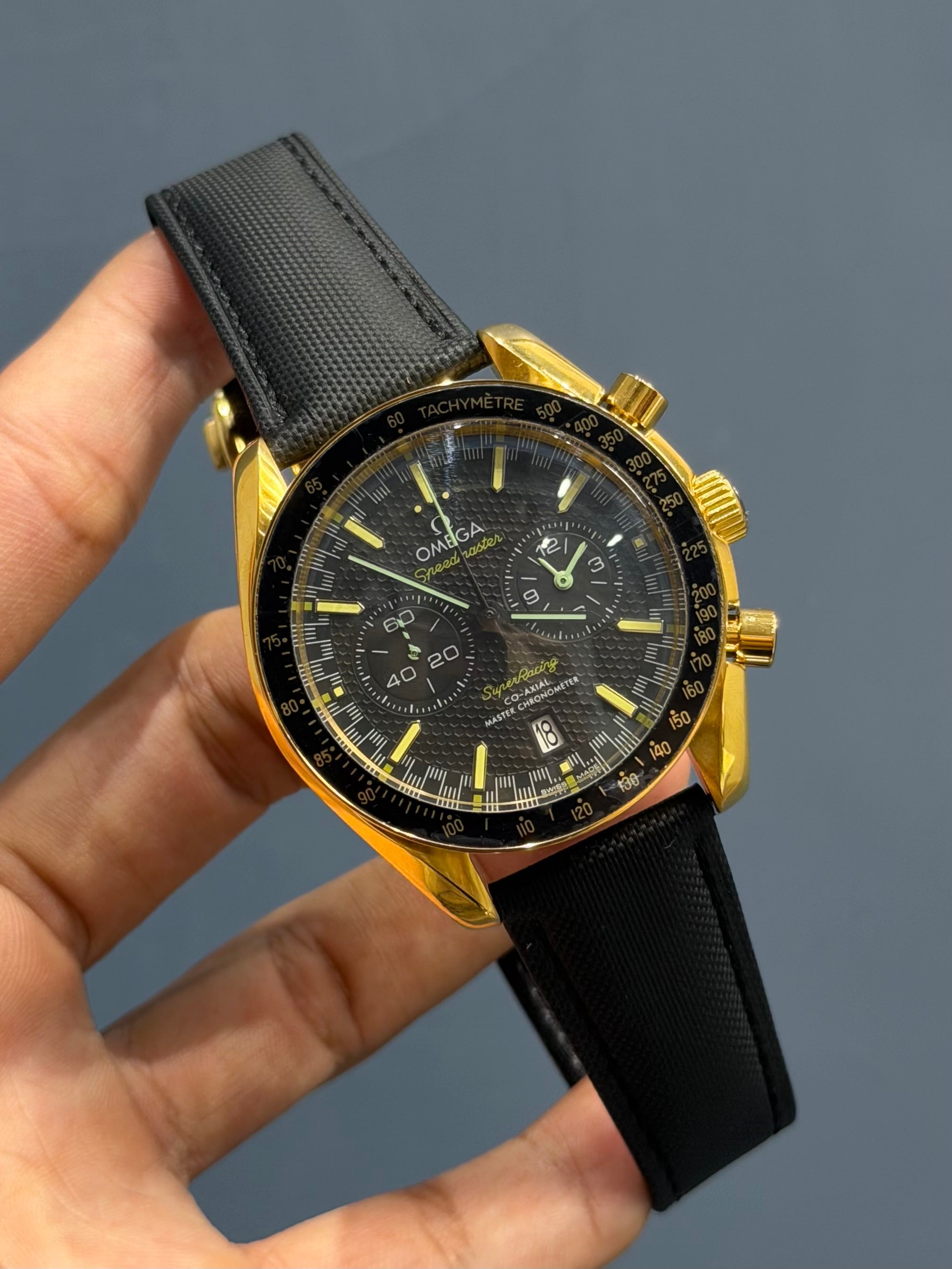 NEW COLLECTION GOLD CASE WITH BLACK DIAL & BLACK LEATHER STRAP