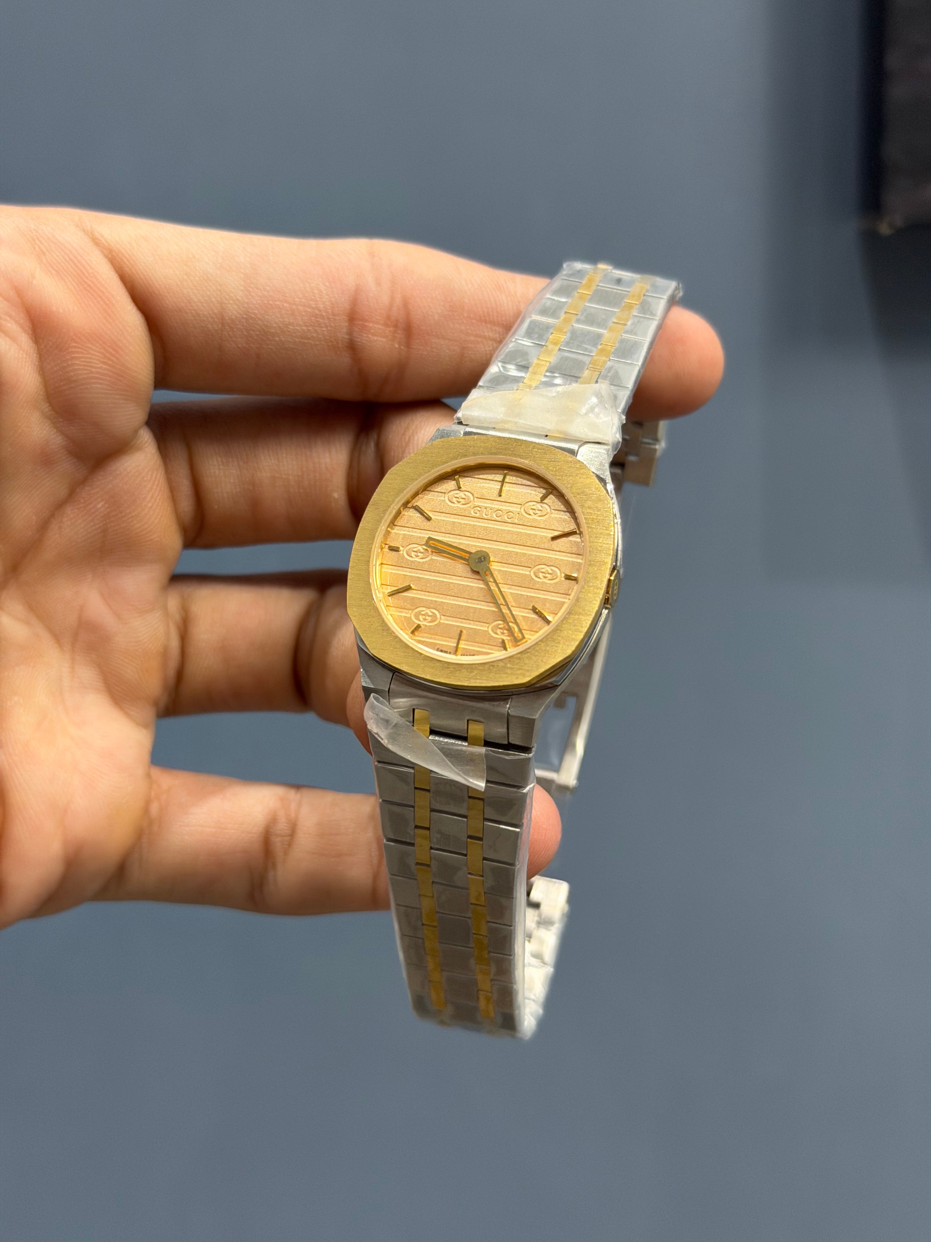 NEW COLLECTION TWOTONE GOLD WITH YELLOW DIAL LADIES WATCH