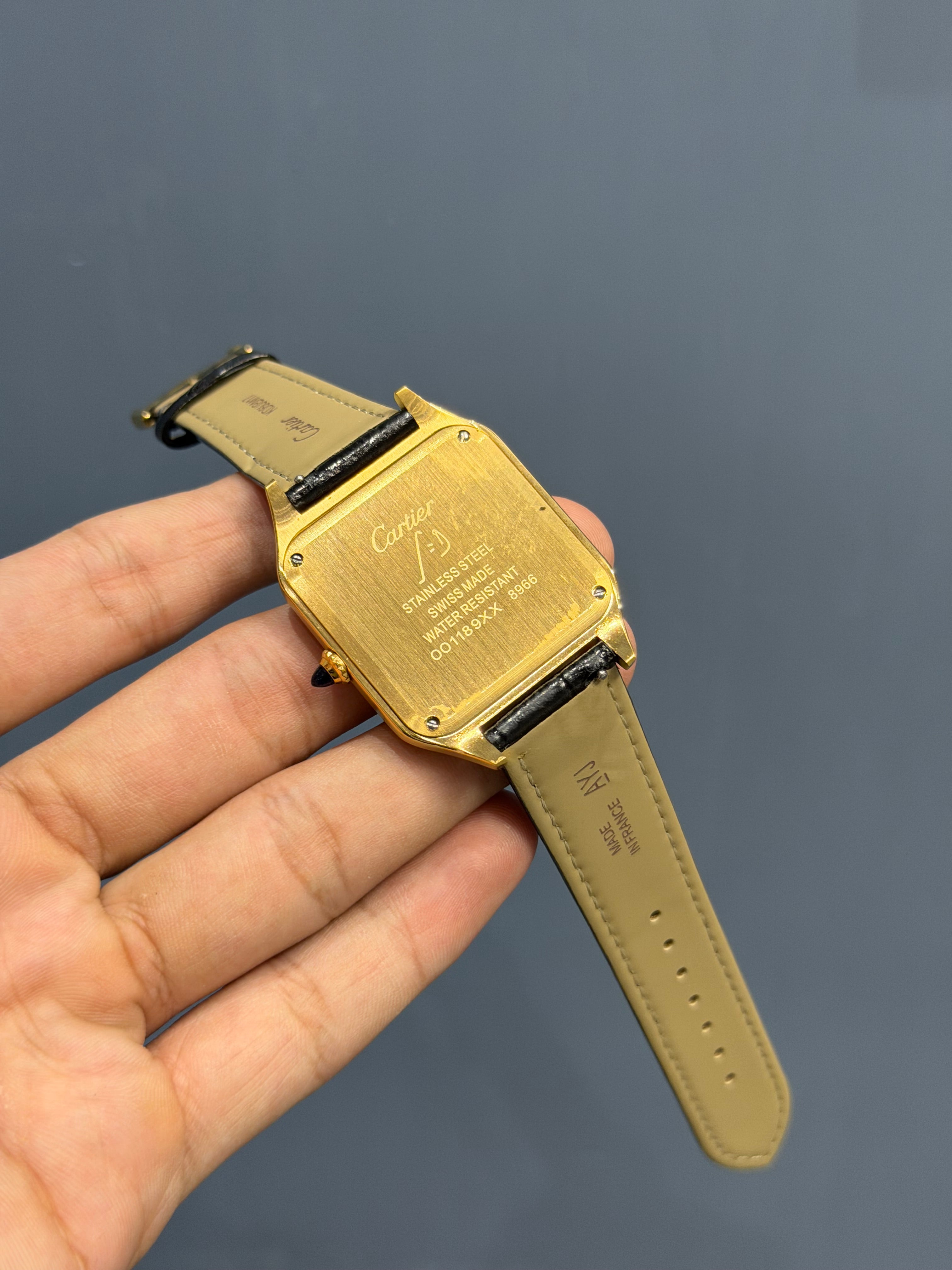 NEW COLLECTION GOLDEN CASE WITH WHITE DIAL & BROWN LEATHER STRAP