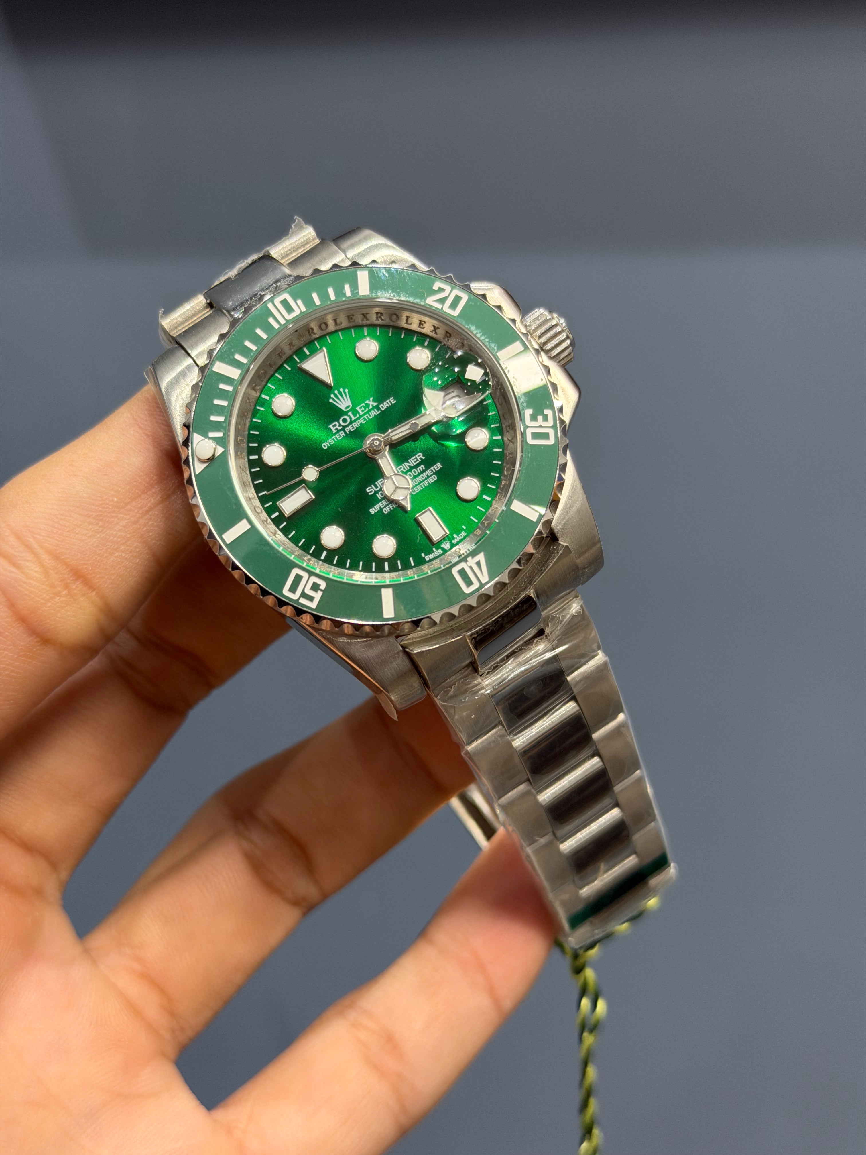 NEW COLLECTION 40 SILVER WITH GREEN DIAL & GREEN BEZEL AUTOMATIC WATCH ZR FACTORY