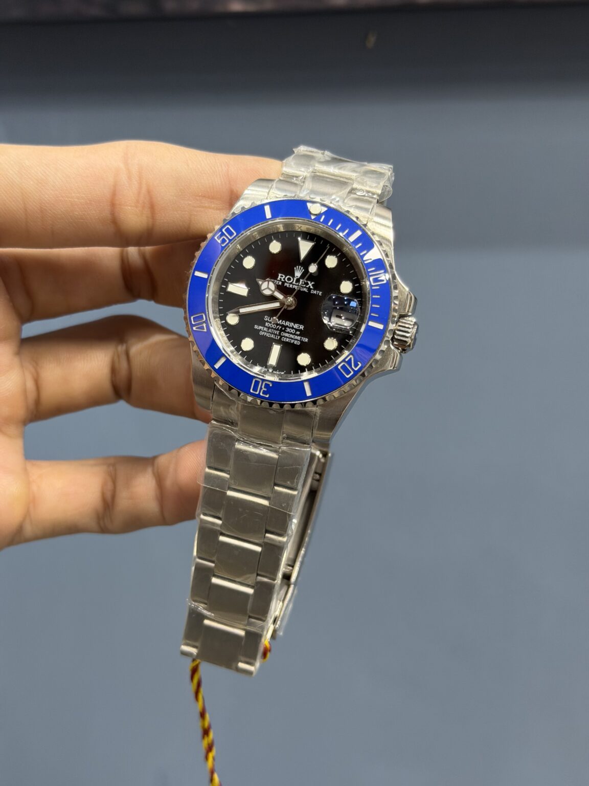 NEW COLLECTION 40 SILVER WITH BLACK DIAL & BLUE BEZEL AUTOMATIC WATCH YZ FACTORY