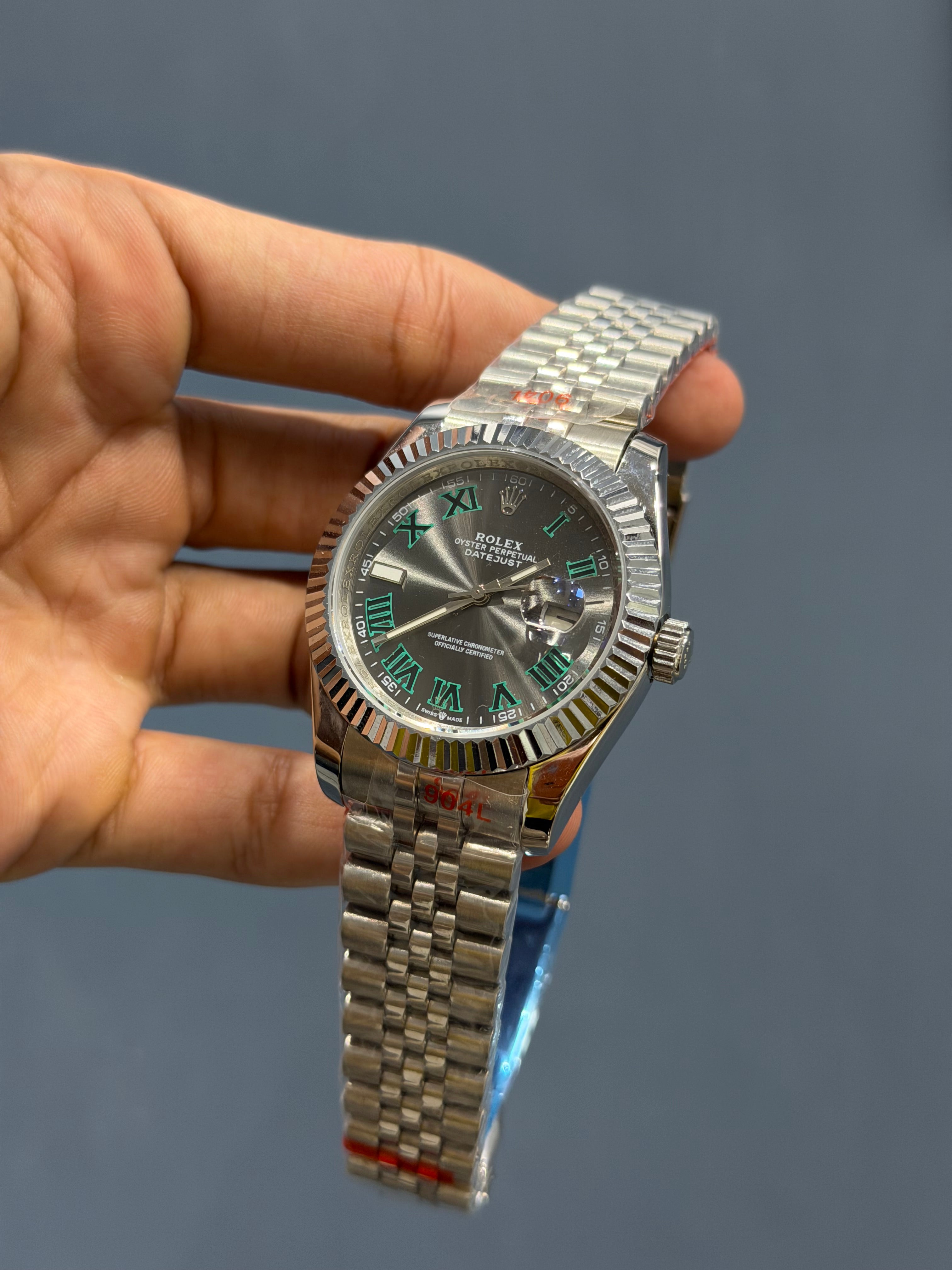 NEW COLLECTION 40 SILVER WITH WIMBELDON DIAL ROMAN INDEX & FLUTED BEZEL ZR FACTORY