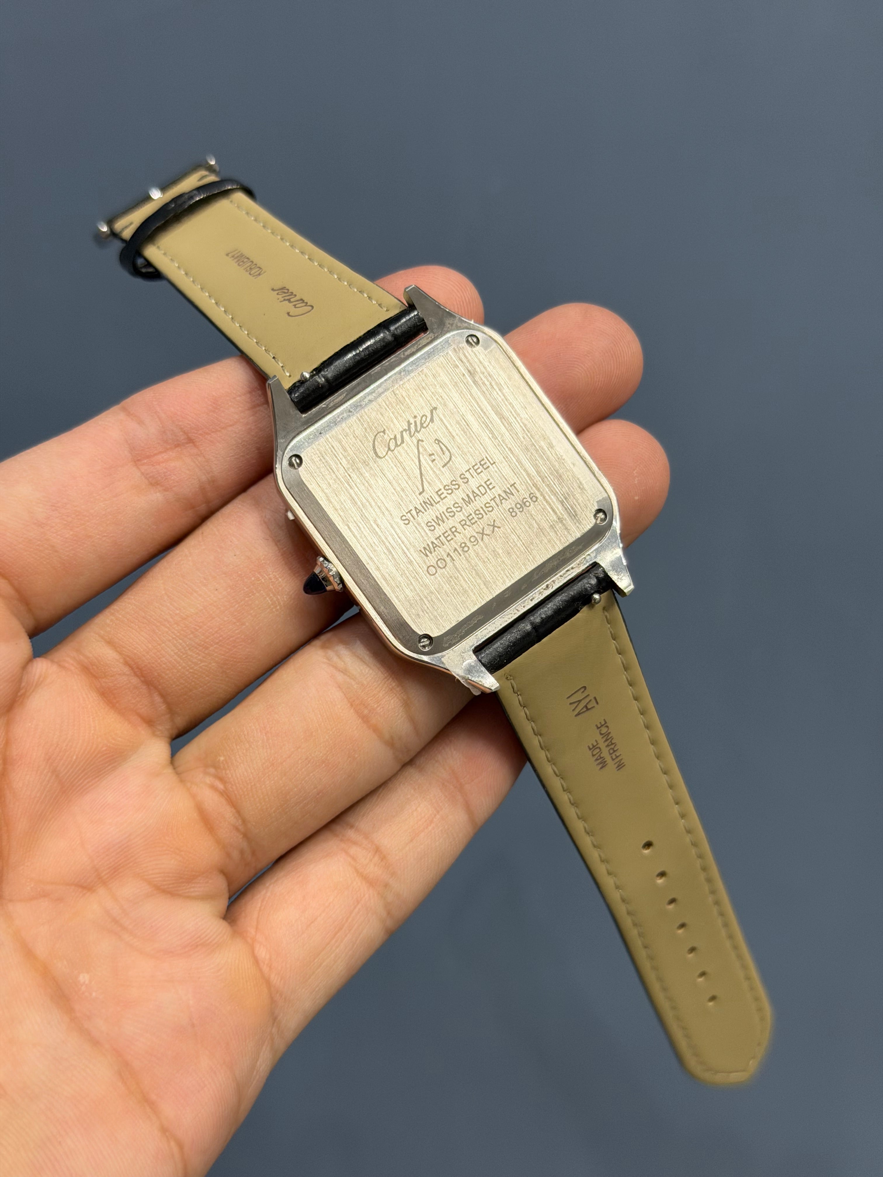 NEW COLLECTION SILVER CASE WITH BLACK DIAL & BLACK LEATHER STRAP