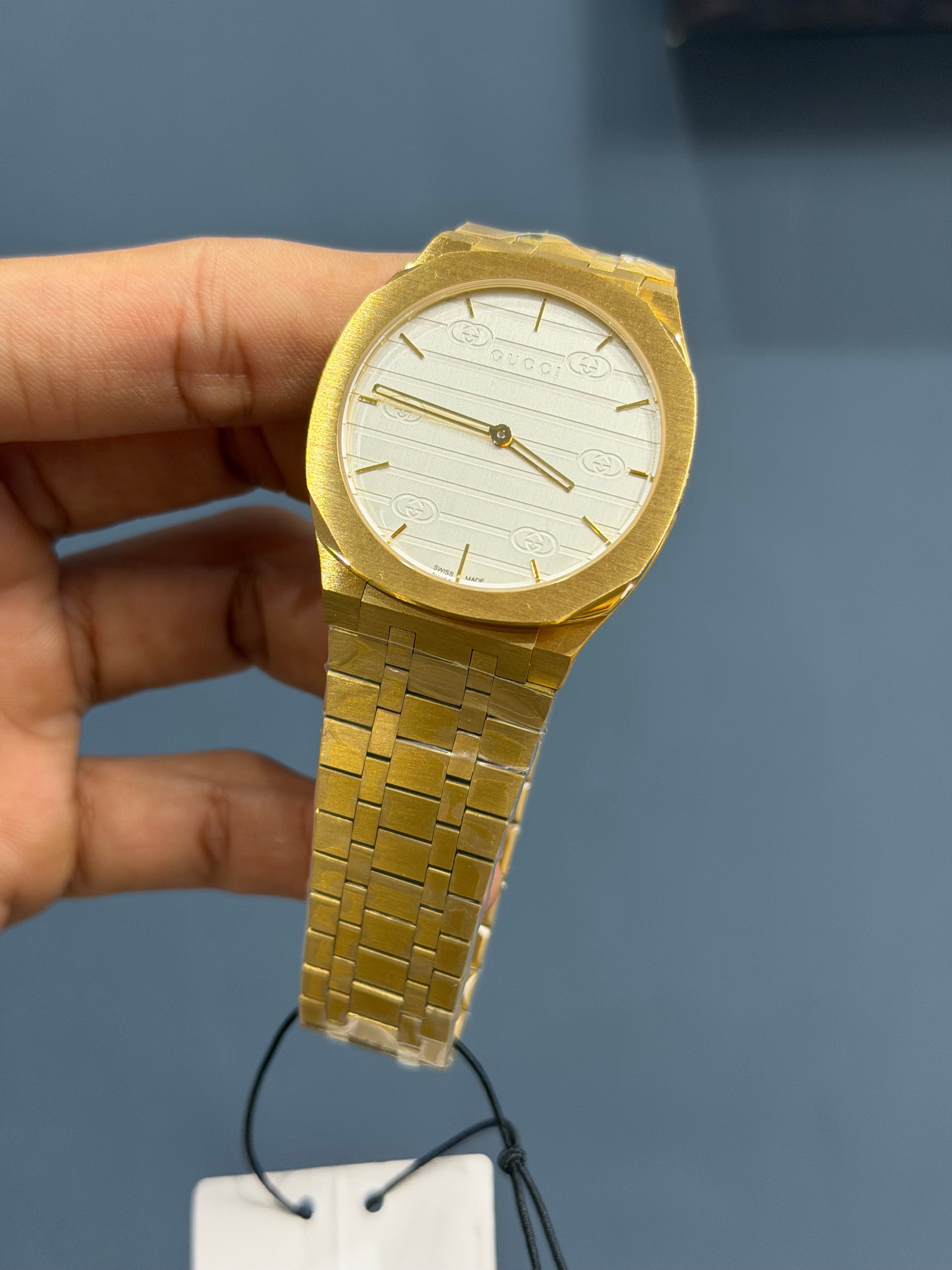 NEW COLLECTION YELLOW GOLD WITH WHITE DIAL SLIM WATCH