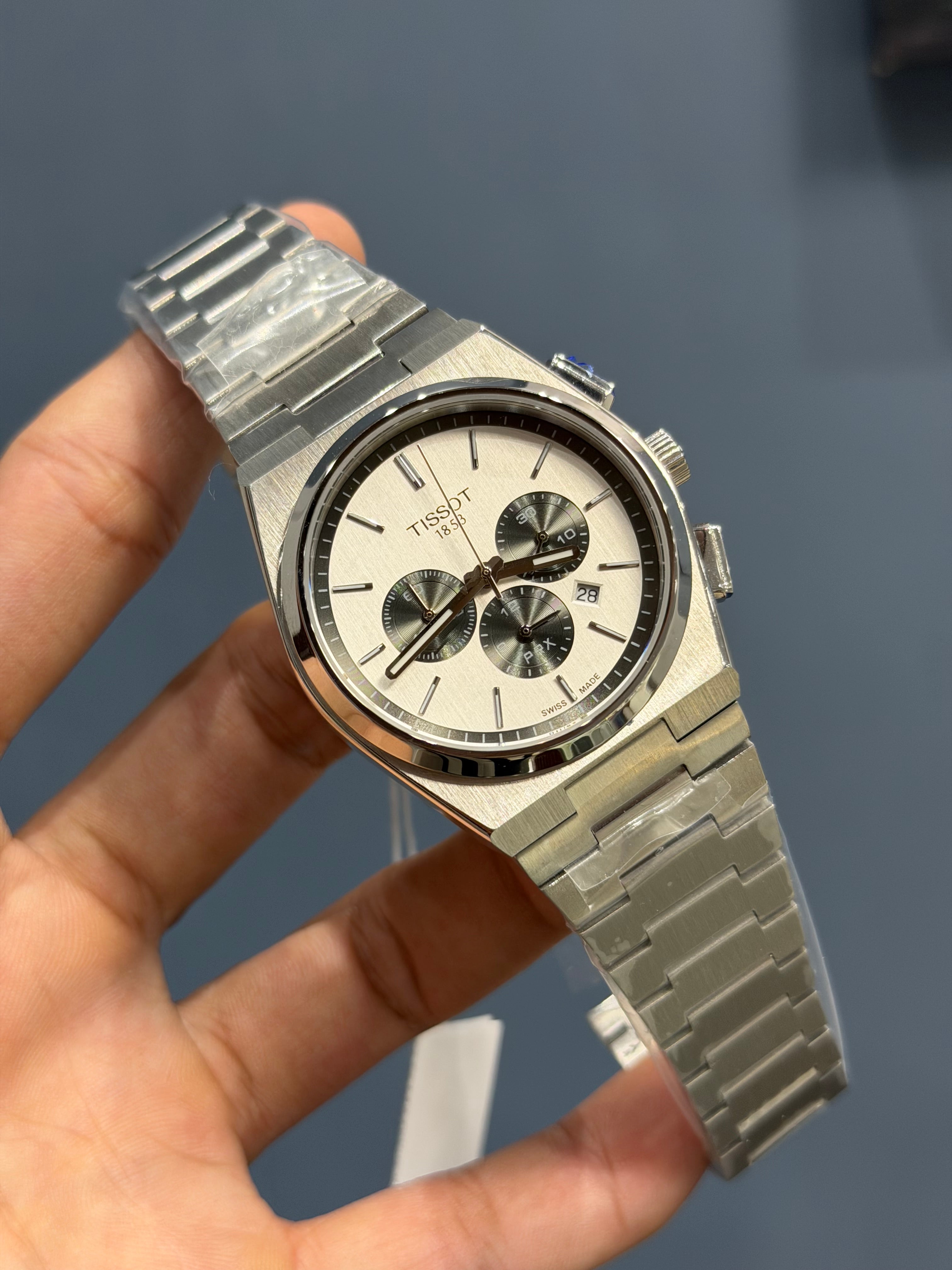 NEW COLLECTION CHRONO PRX SILVER WITH WHITE DIAL WATCH