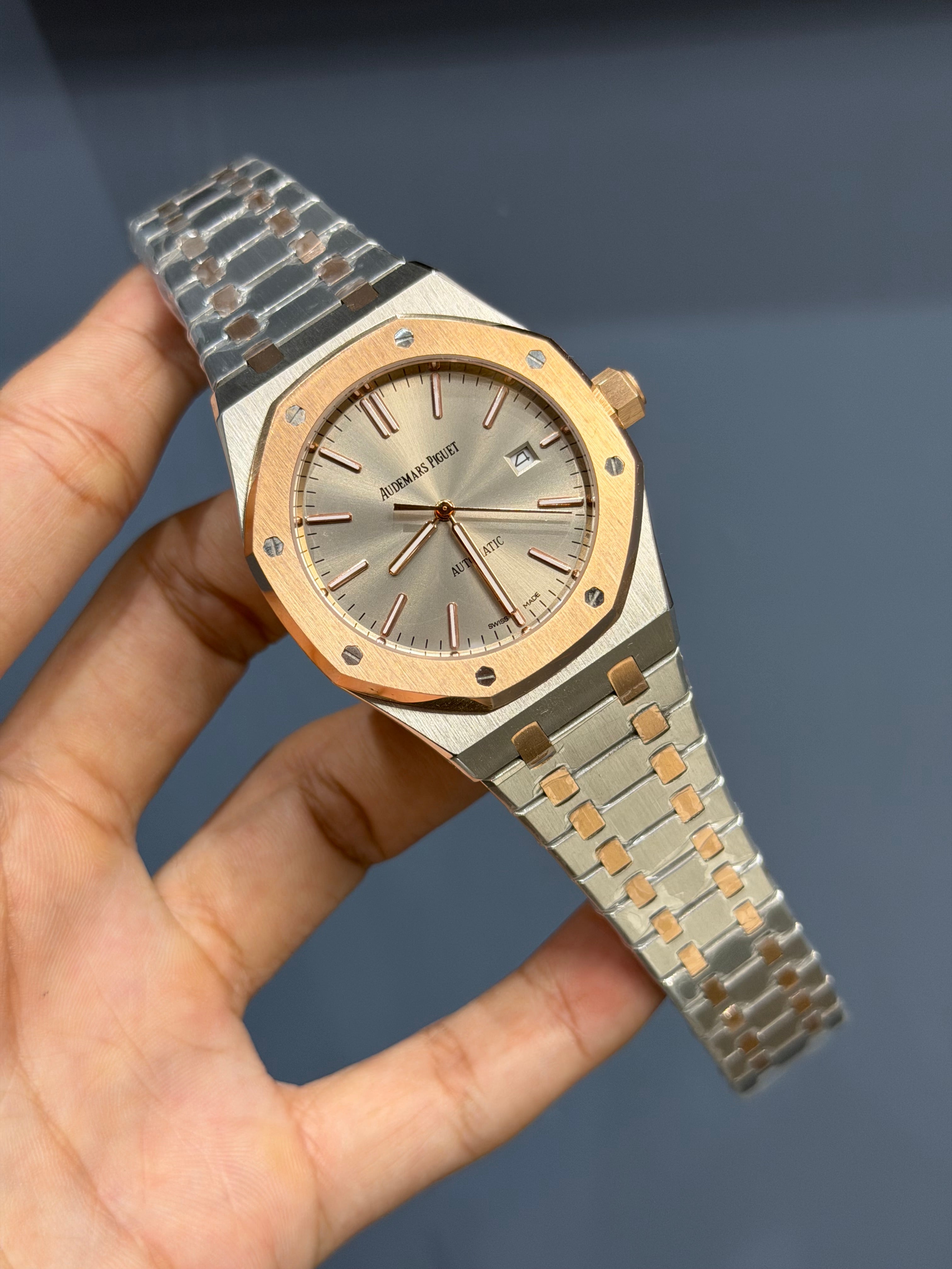 NEW COLLECTION ROSE TWOTONE WITH GREY DIAL AUTOMATIC WATCH