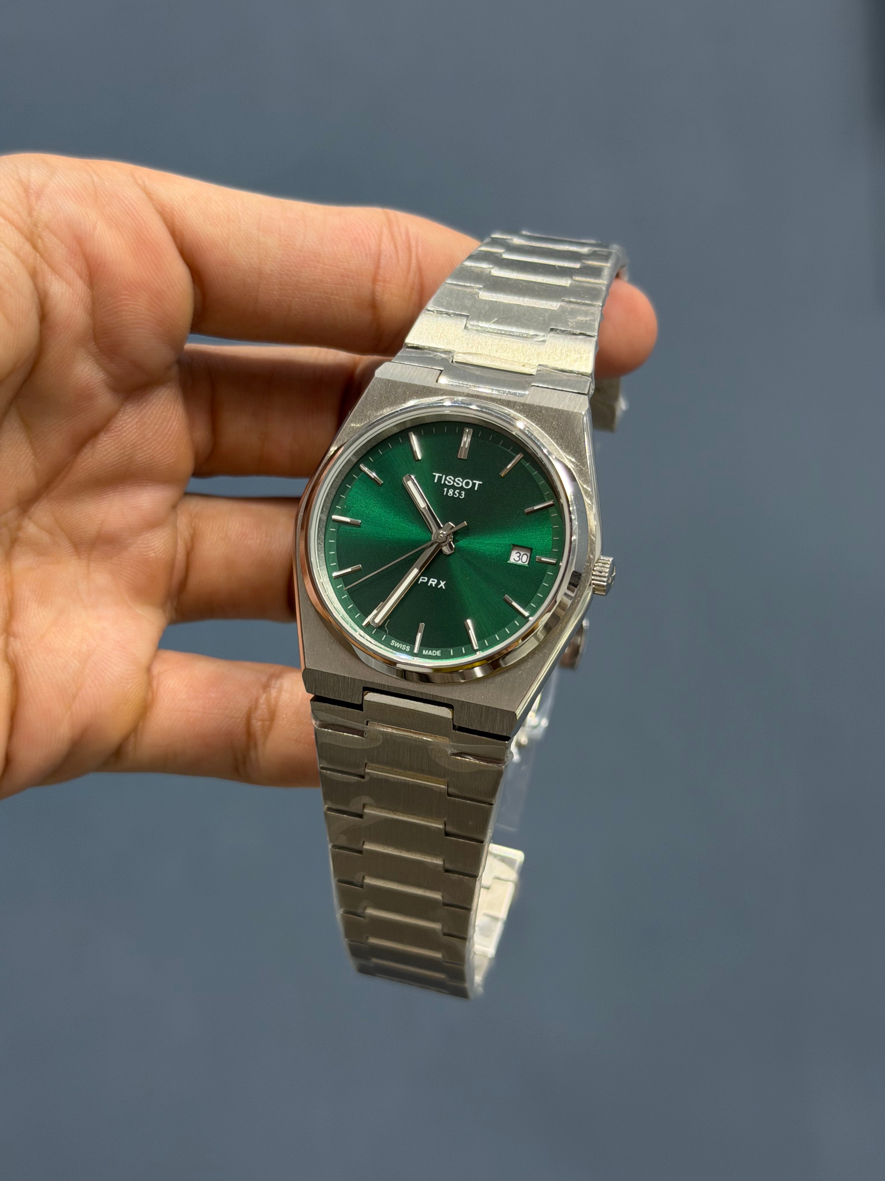 NEW COLLECTION SILVER WITH GREEN PLAIN DIAL STAINLESS STEEL AUTOMATIC WATCH