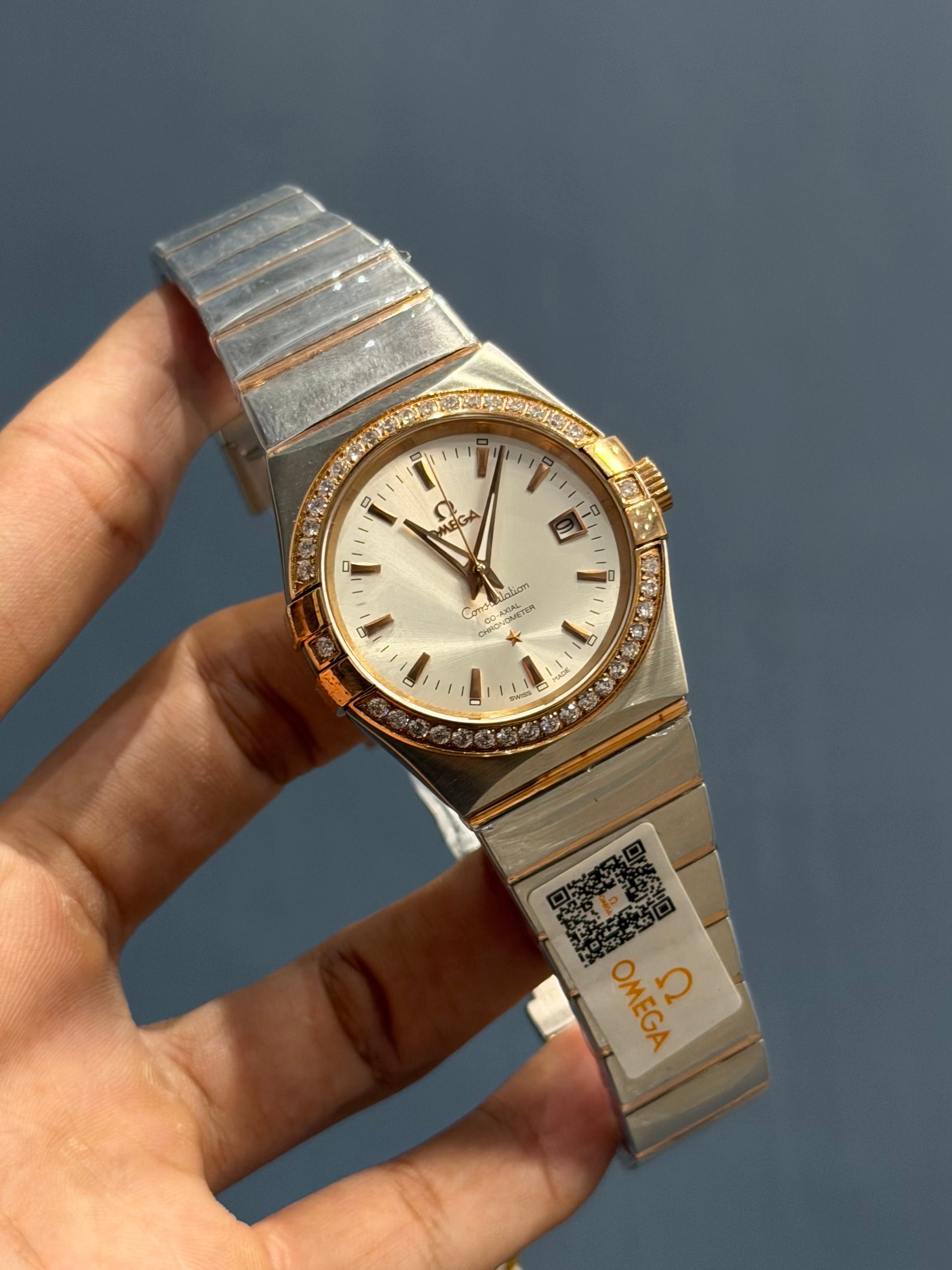 NEW COLLECTION TWO TONE ROSE GOLD WITH WHITE DIAL WATCH FOR MEN