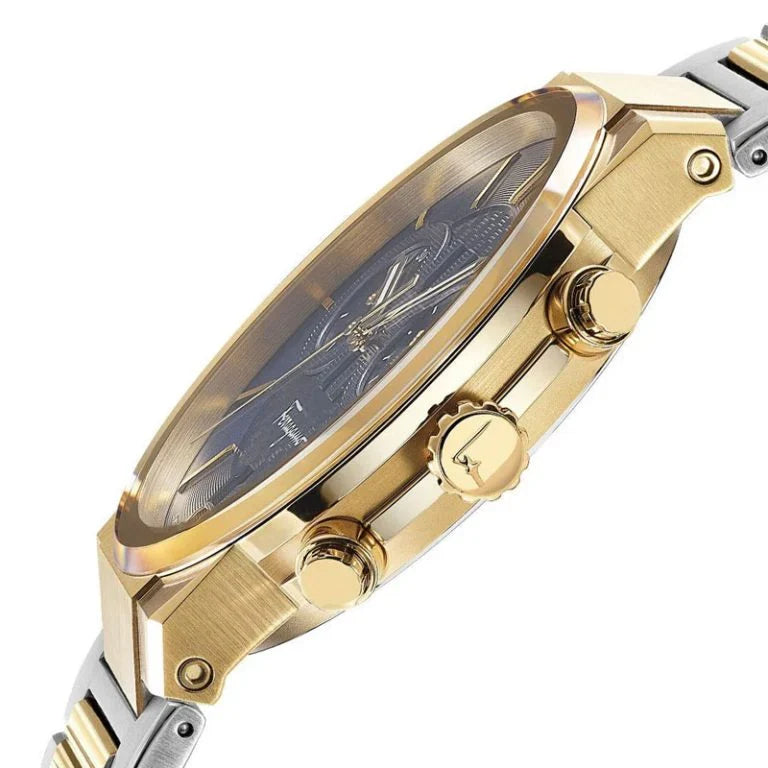 Ferragamo Sapphire Two-Tone Stainless Steel Blue Dial Chronograph Quartz Watch For Gents - Sfme00521