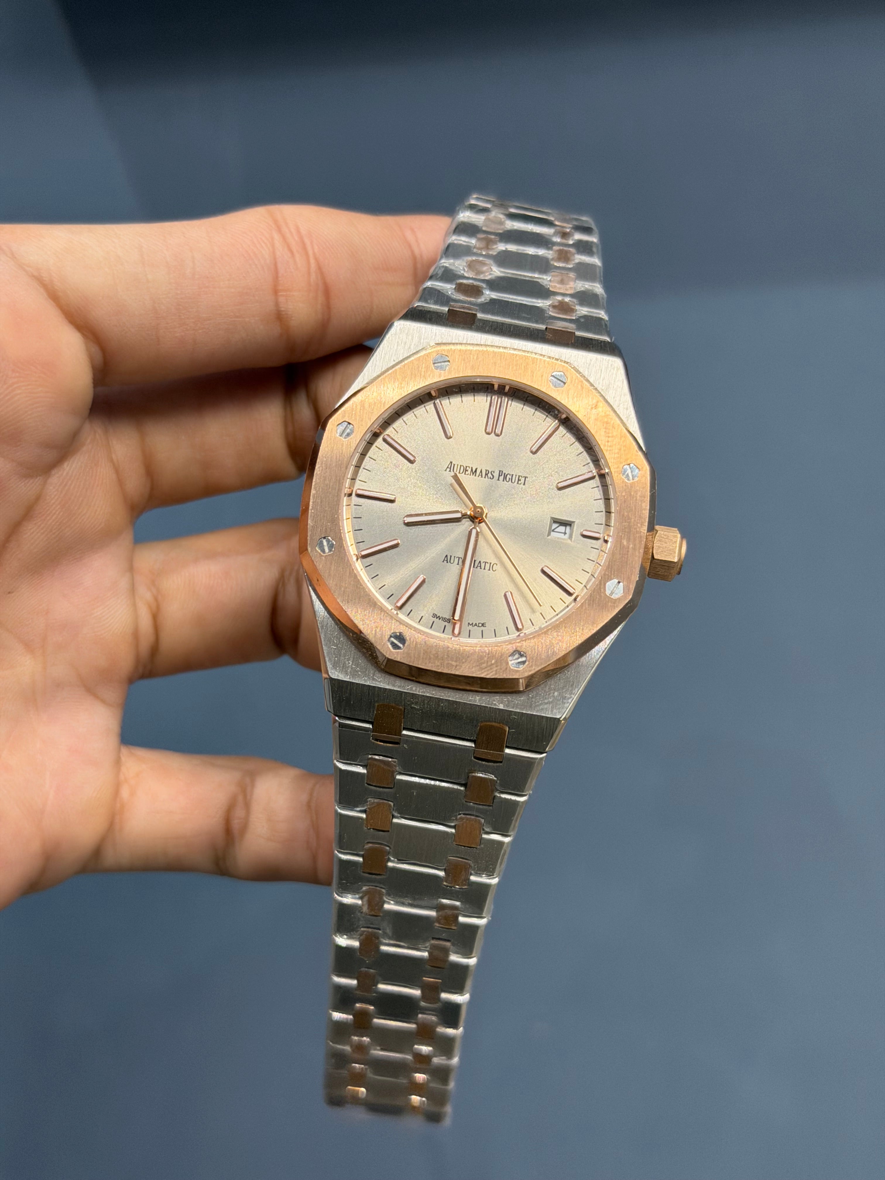 NEW COLLECTION ROSE TWOTONE WITH GREY DIAL AUTOMATIC WATCH