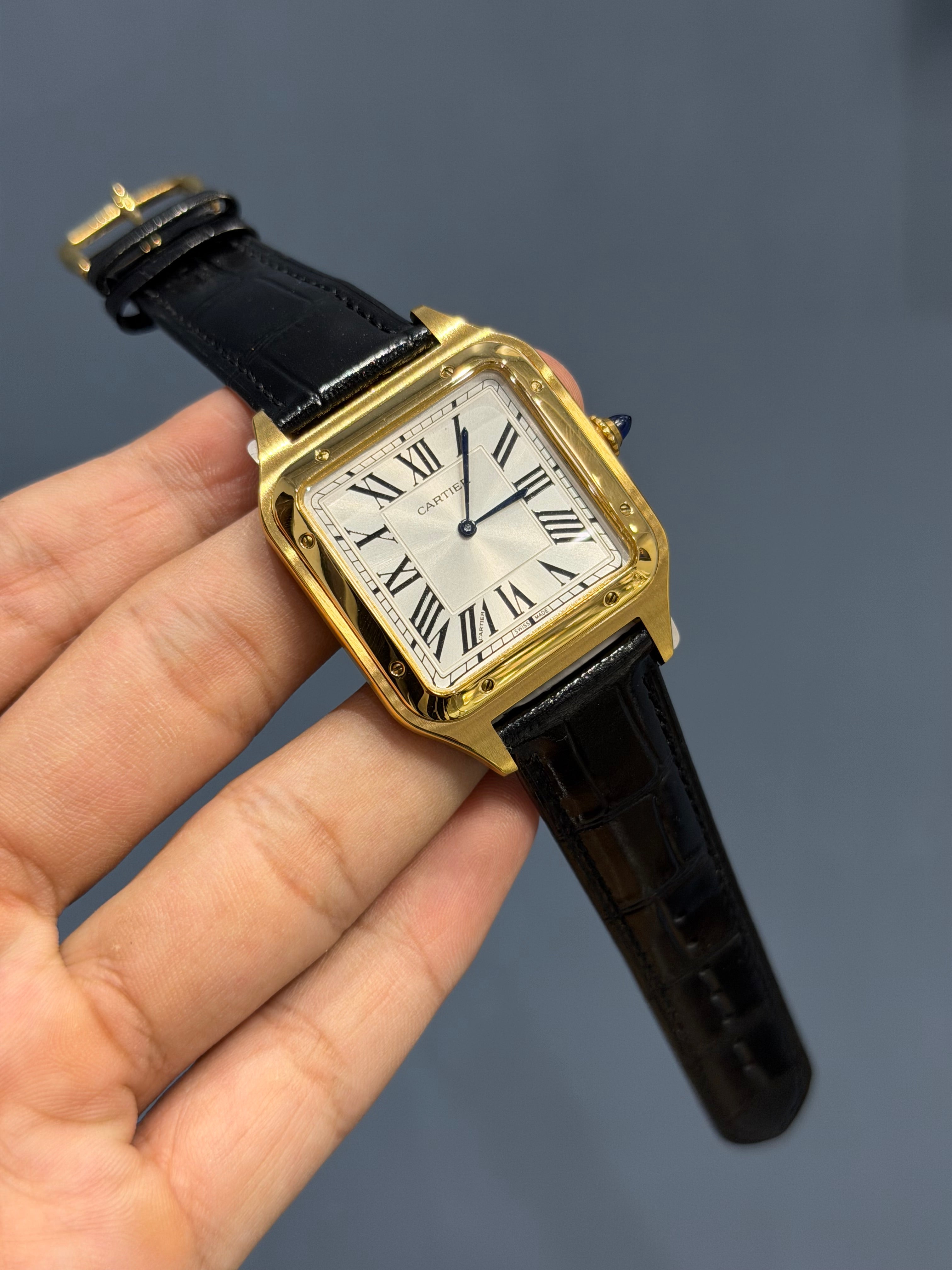 NEW COLLECTION GOLDEN CASE WITH WHITE DIAL & BLACK LEATHER STRAP