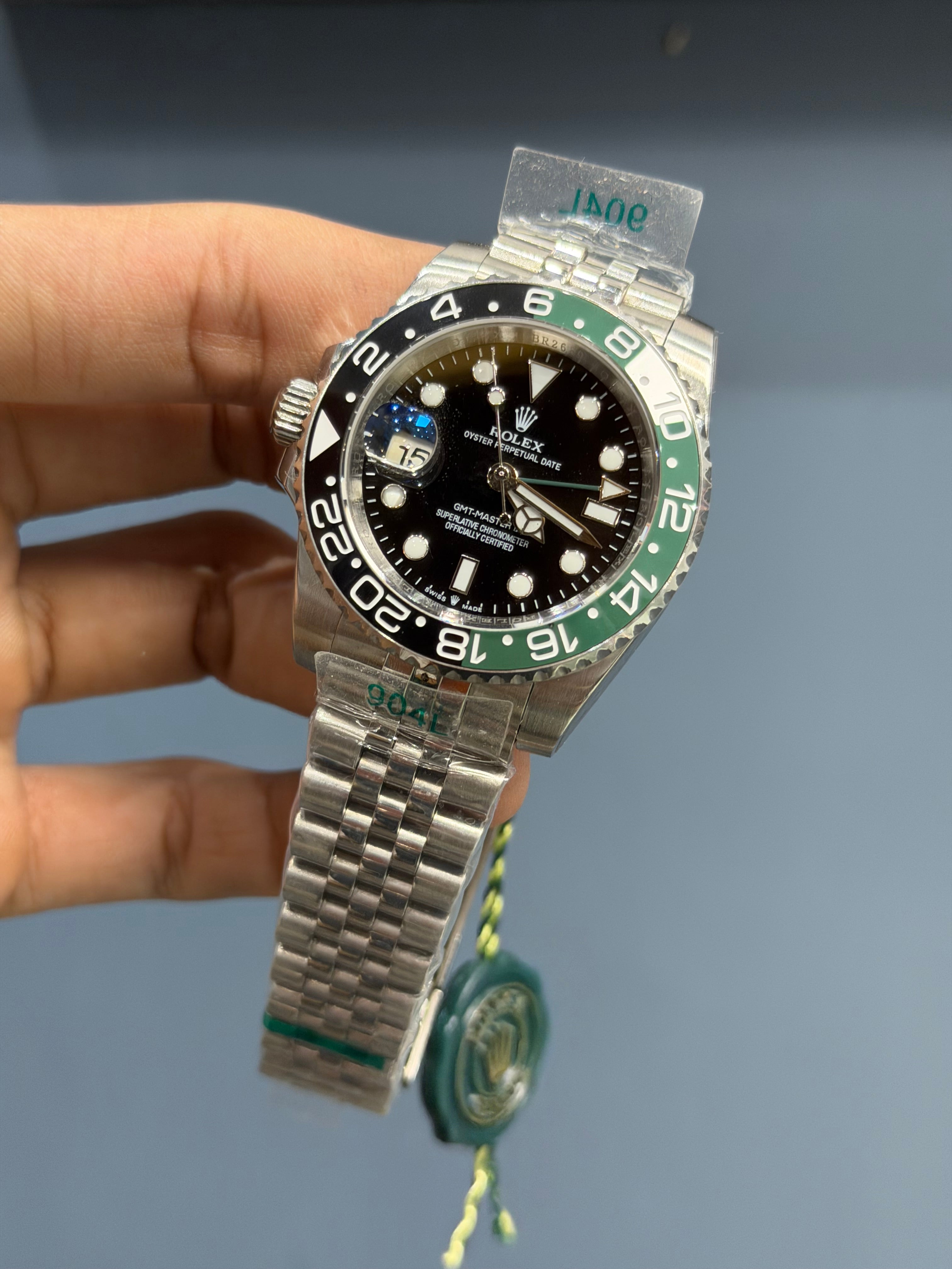 NEW COLLECTION 40 SILVER WITH BLACK DIAL & SPRITE BEZEL AUTOMATIC WATCH YZ FACTORY