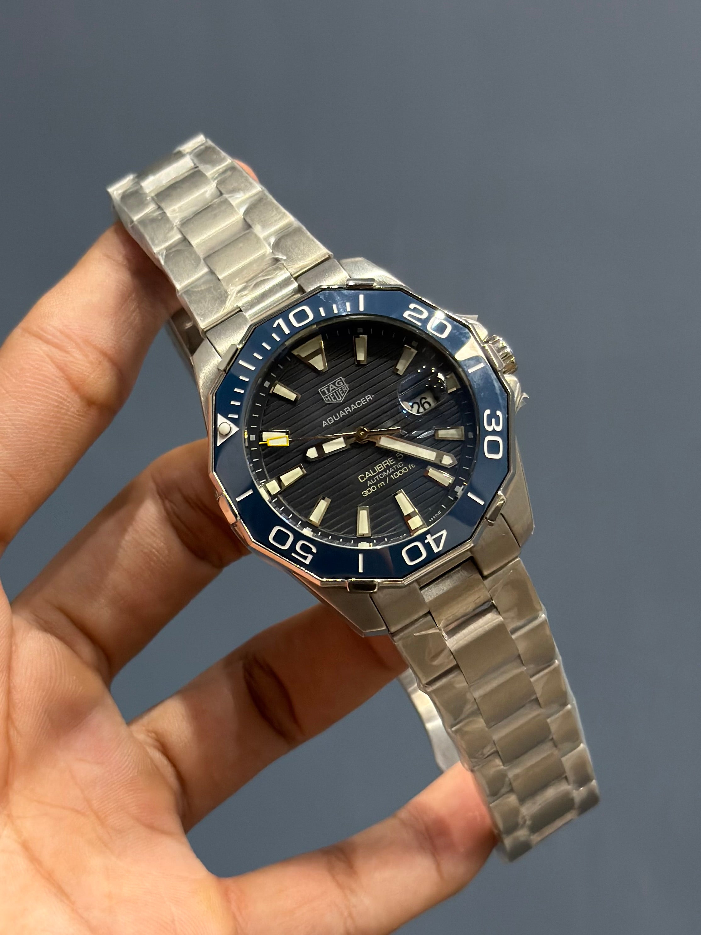 NEW COLLECTION SILVER WITH BLUE DIAL AND BEZEL AUTOMATIC WATCH
