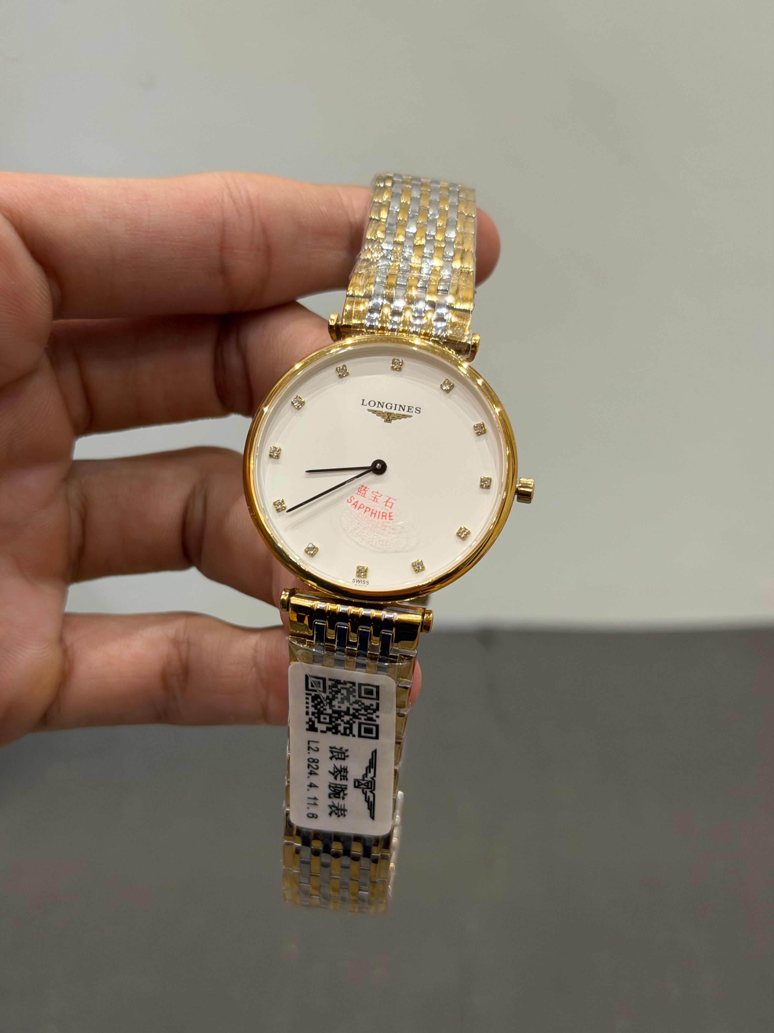 NEW COLLECTION TWO TONE YELLOW GOLD WITH PEARL DIAL CHAIN WATCH