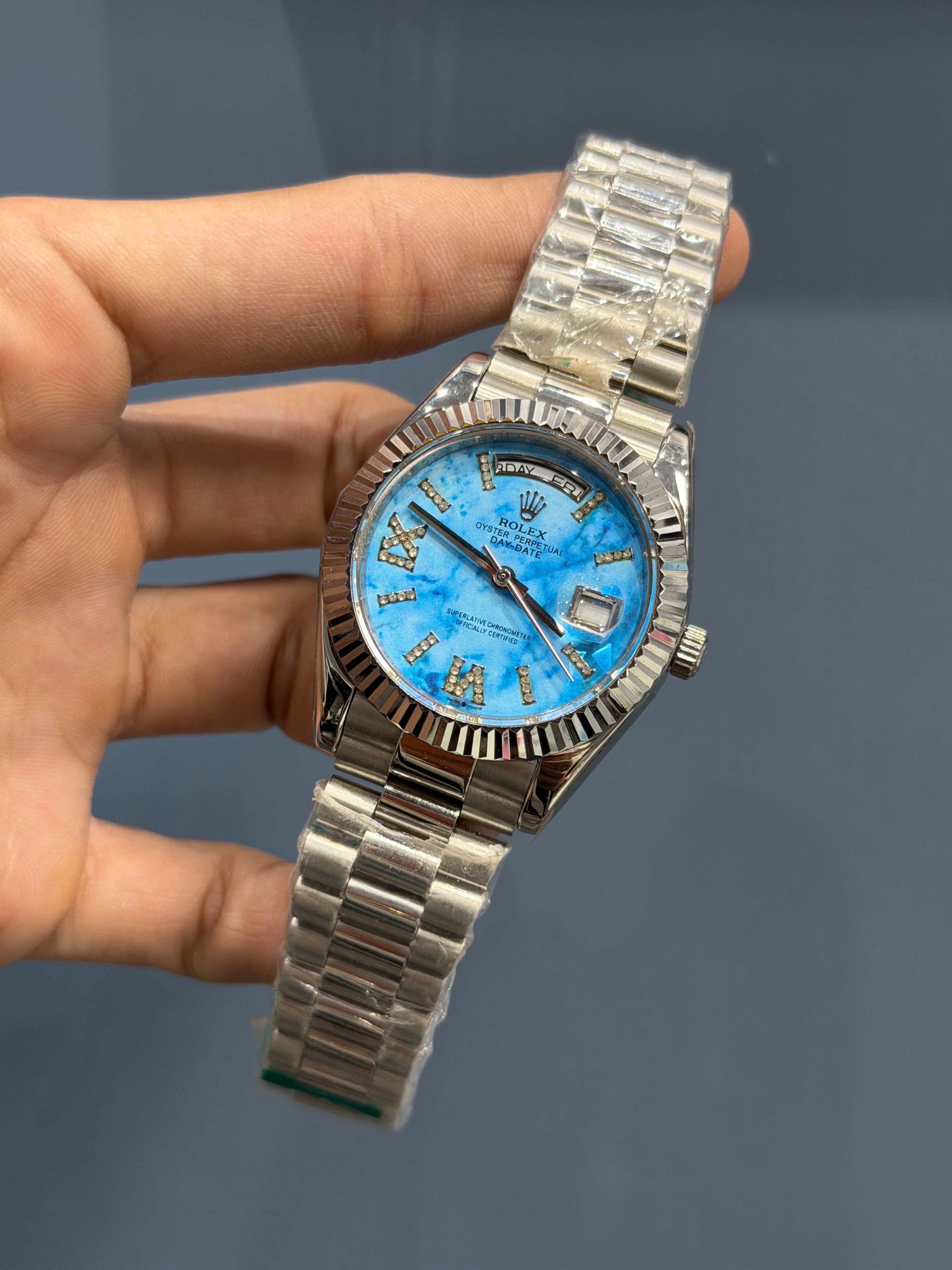 NEW COLLECTION 40 SILVER WITH TIFFANY NEON DIAL AUTOMATIC WATCH YZ FACTORY