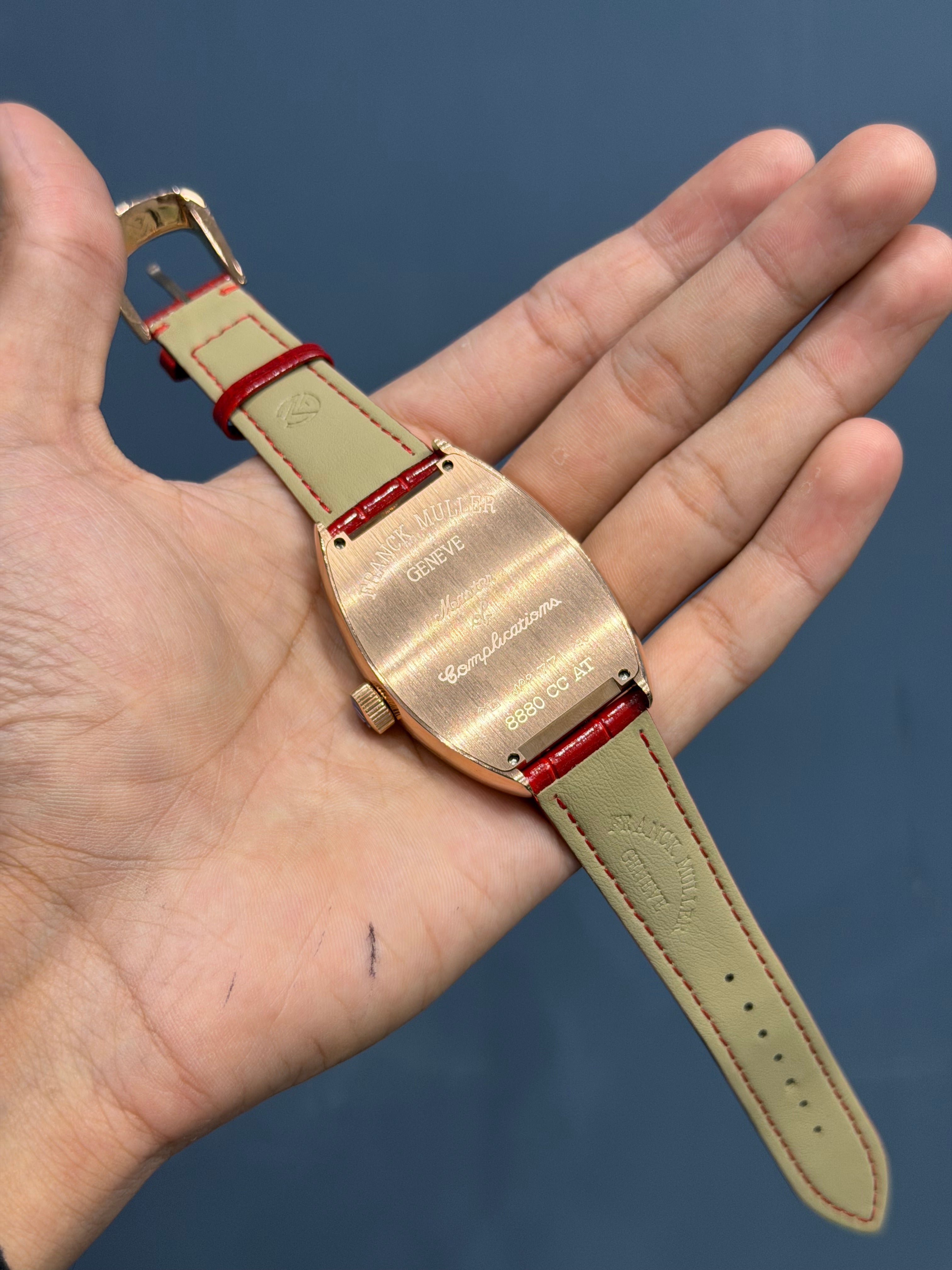 NEW COLLECTION ROSE CASE WITH RED DIAL AND RED LEATHER STRAP