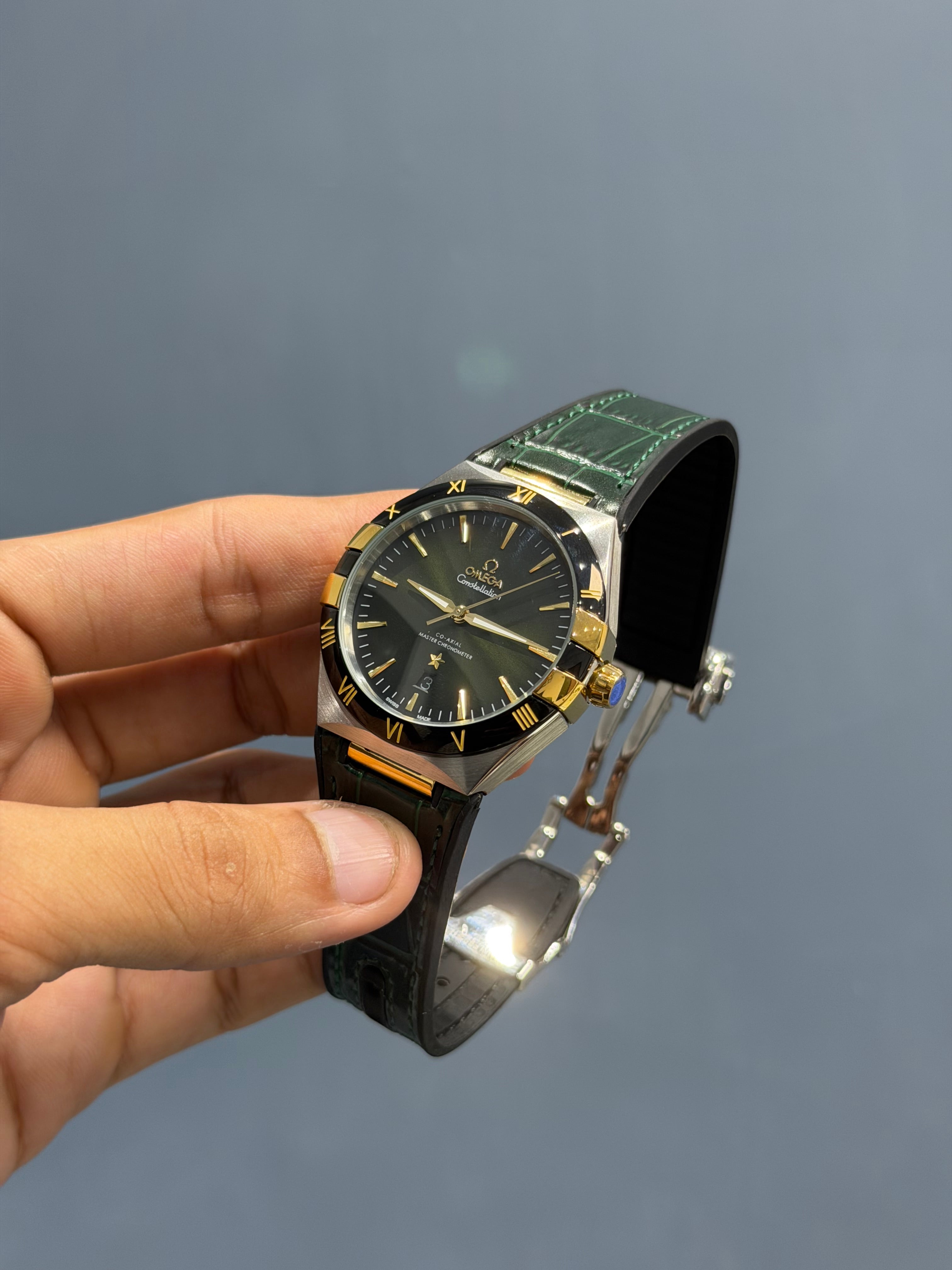 NEW COLLECTION SILVER CASE WITH GREEN DIAL AUTOMATIC WATCH