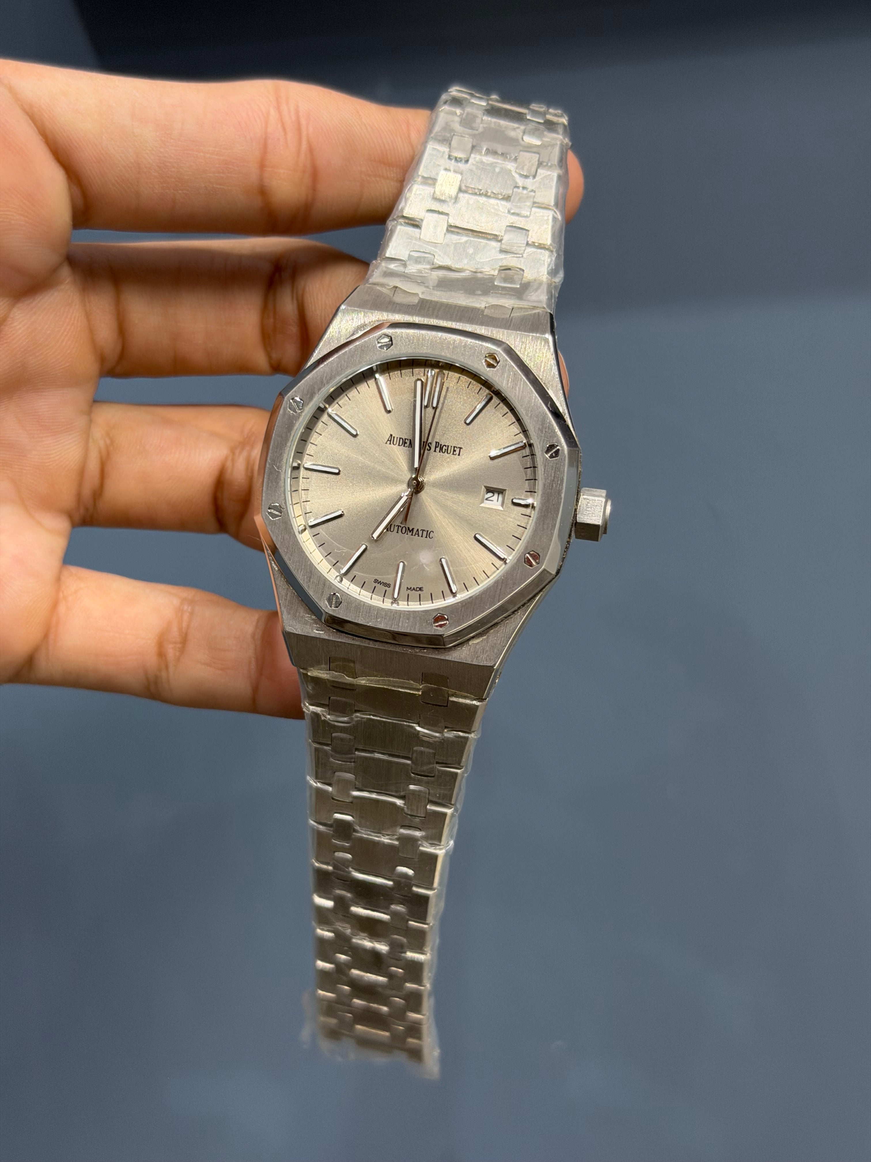 NEW COLLECTION SILVER WITH GREY DIAL CHAIN WATCH FOR MEN