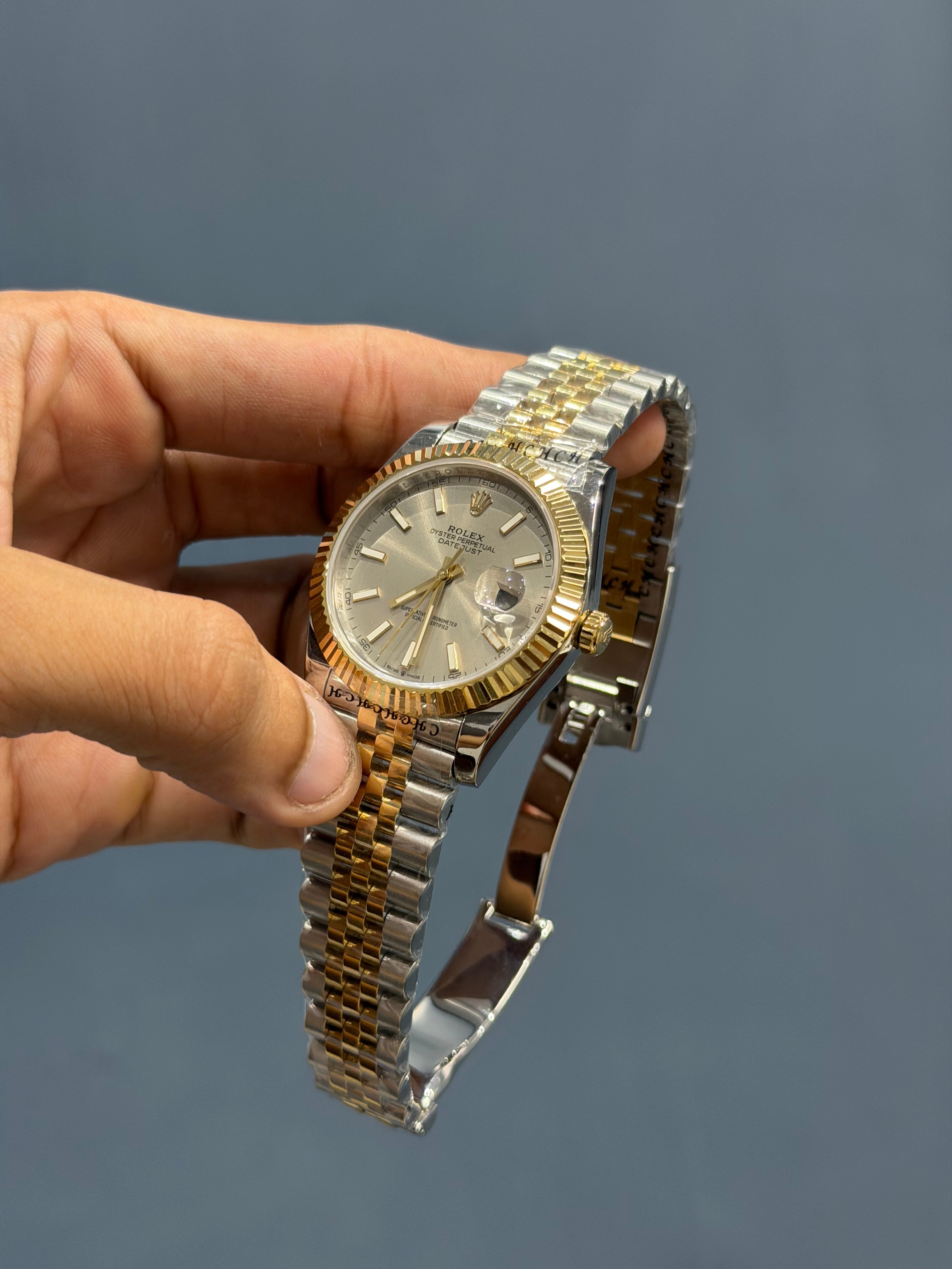 NEW COLLECTION 41 TWO TONE GOLD WITH GREY DIAL AUTOMATIC WATCH OZ MADE