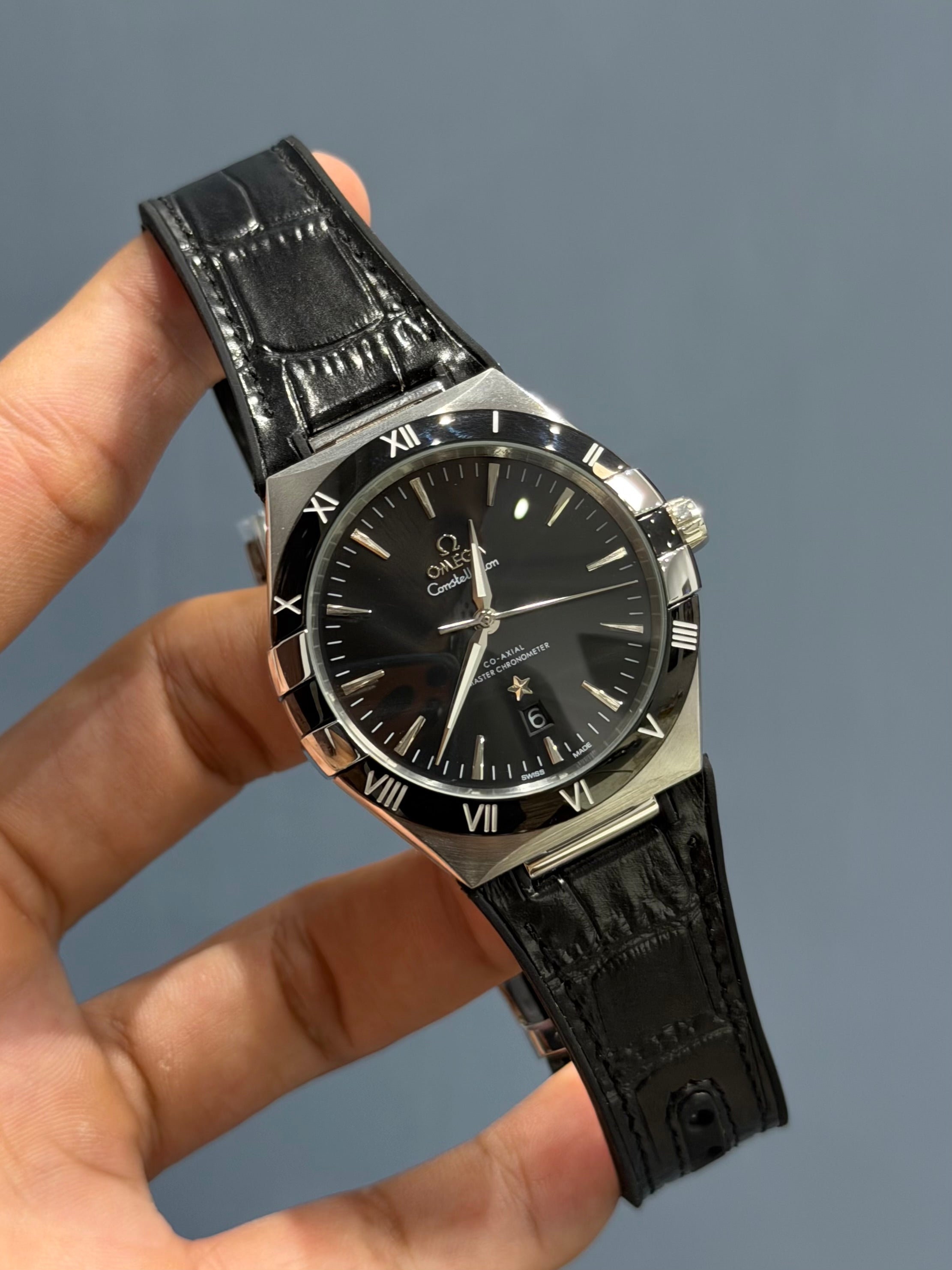 NEW COLLECTION SILVER CASE WITH BLACK  DIAL AUTOMATIC WATCH