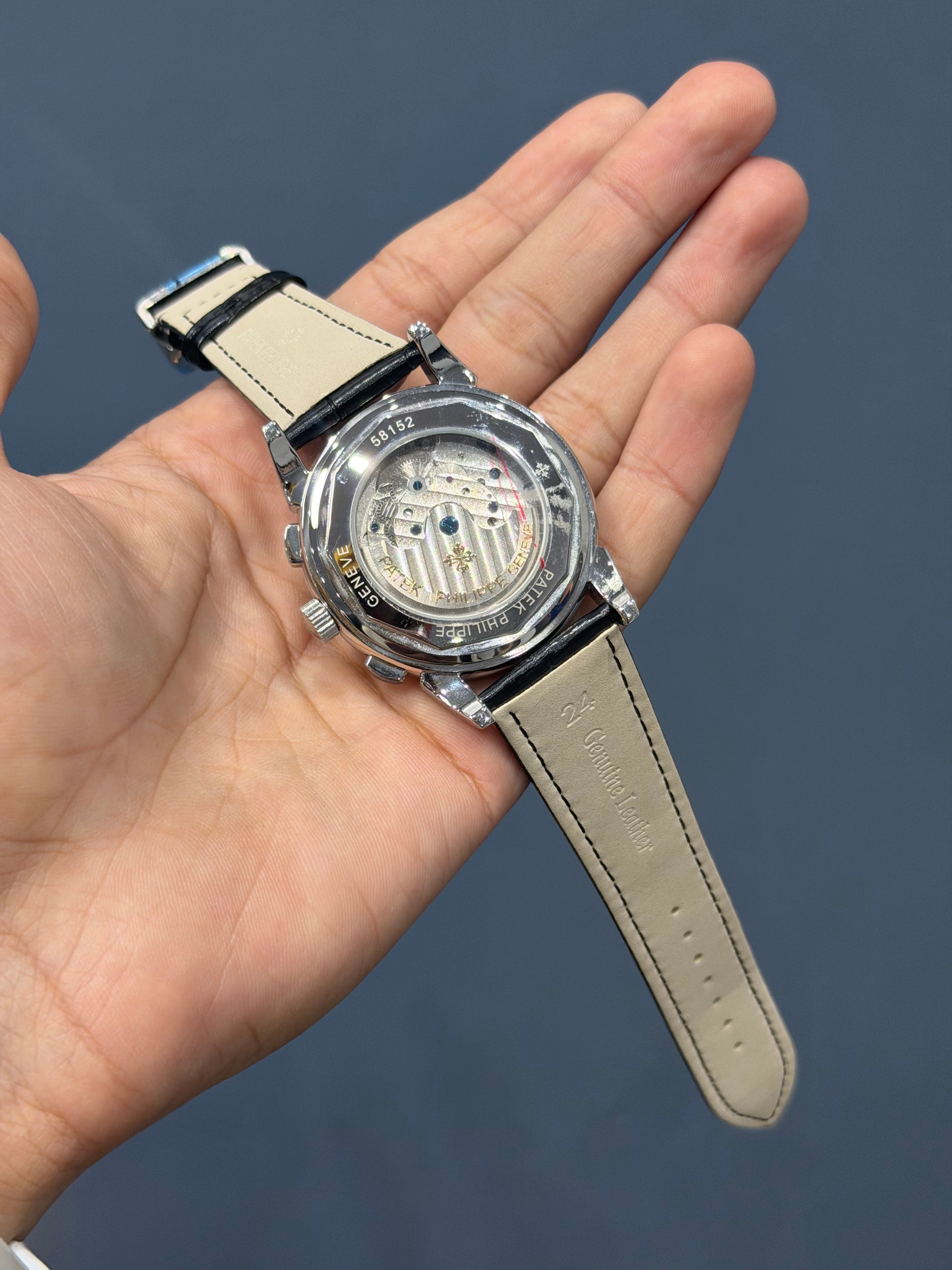 NEW COLLECTION CHRONOGRAPH ROSE CASE WITH INDEX GREEN DIAL & LEATHER STRAP