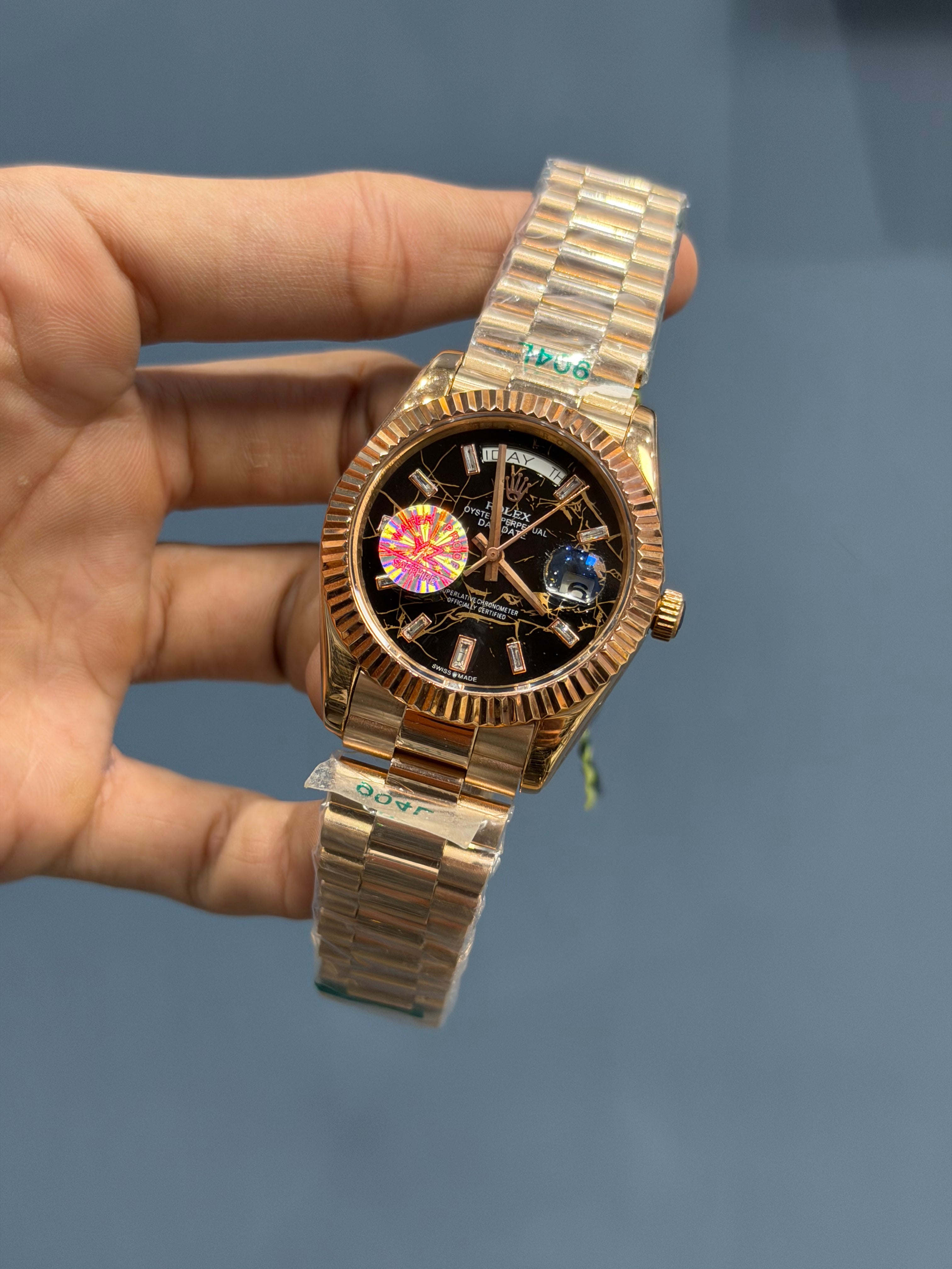NEW COLLECTION 40MM ROSE GOLD WITH MARBEL DIAL STONE INDEX FIGURE YZ MADE