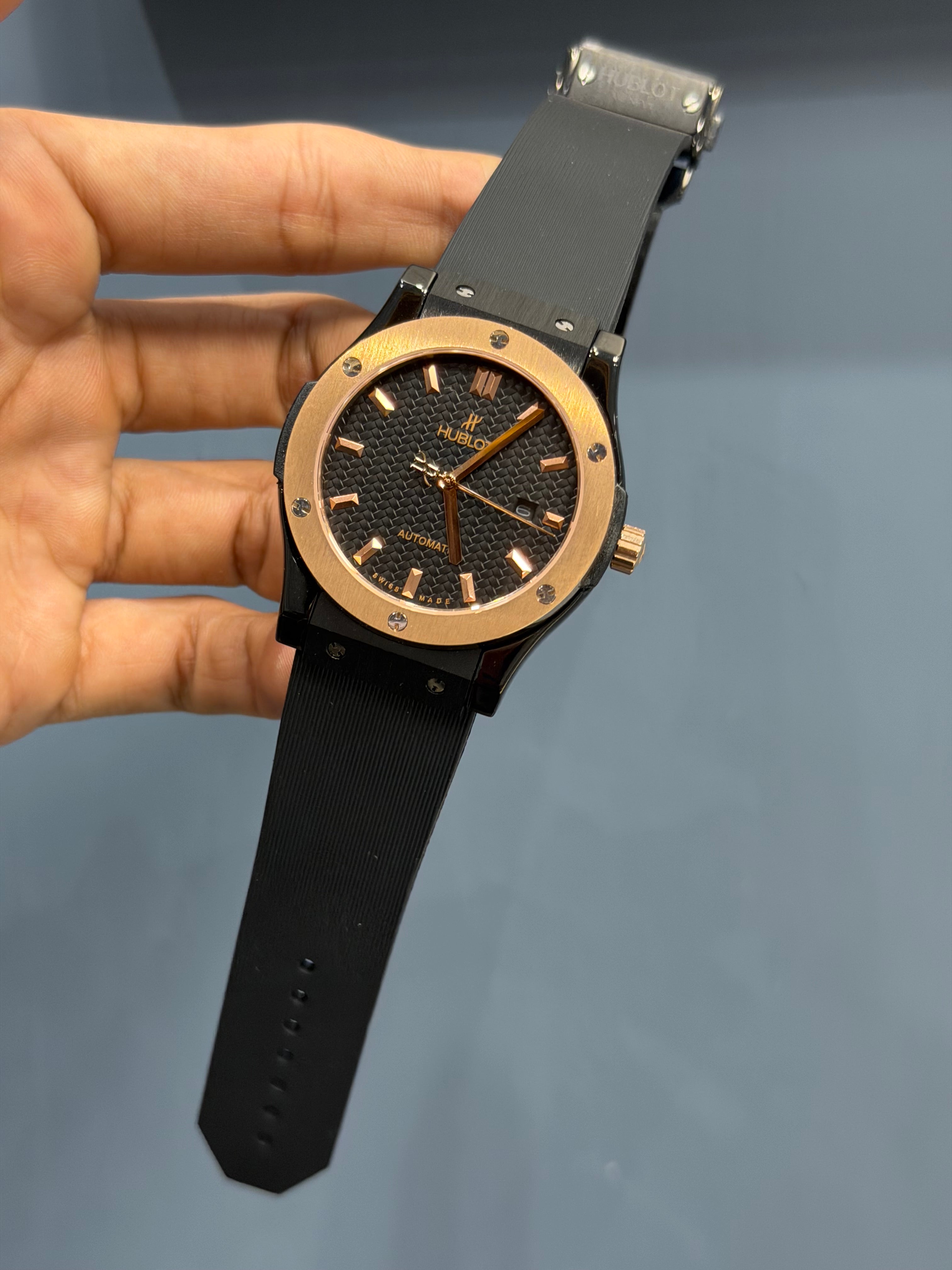 NEW COLLECTION ROSE BLACK CASE WITH BLACK DIAL & BLACK PVC STRAP
