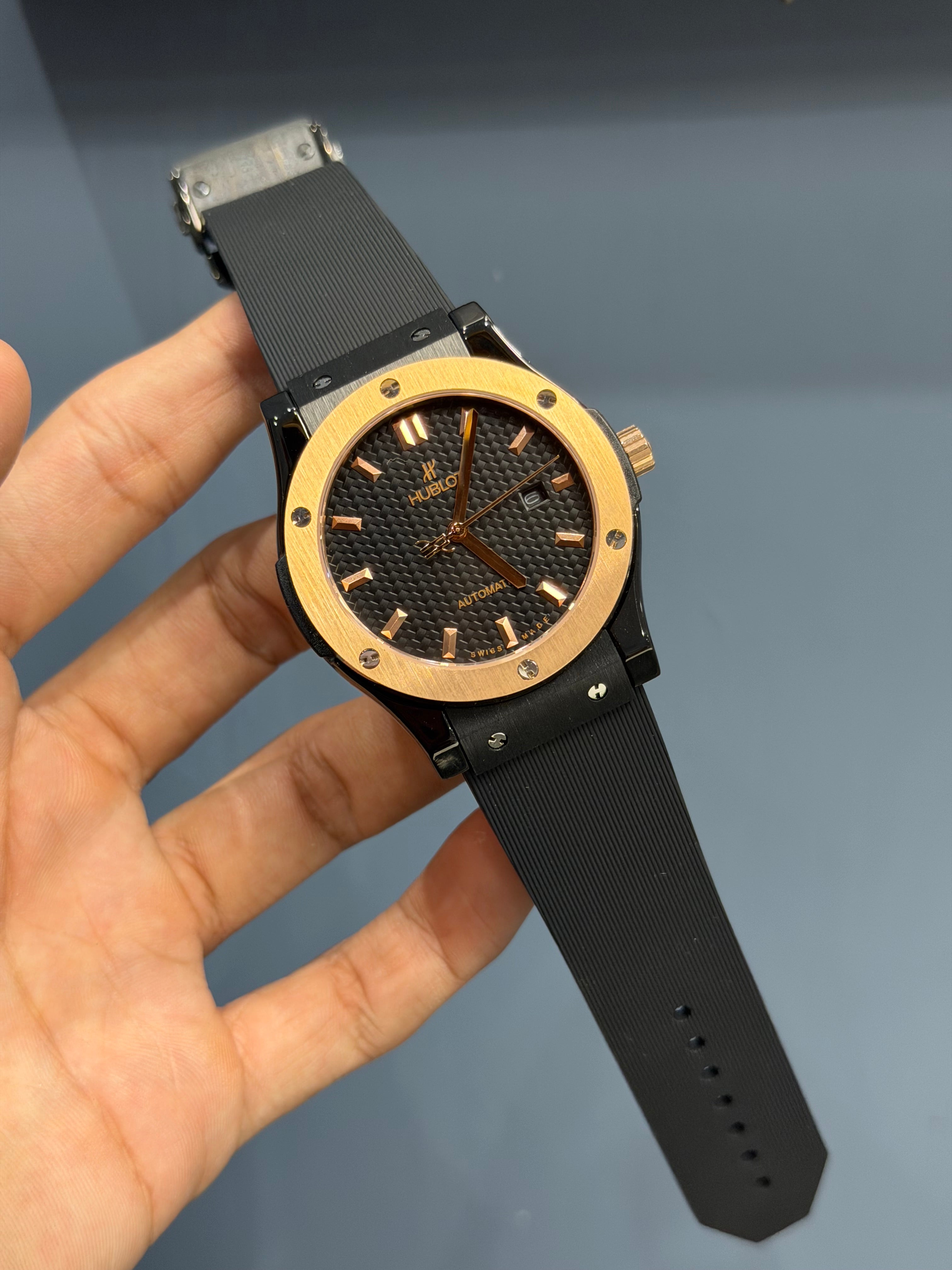 NEW COLLECTION ROSE BLACK CASE WITH BLACK DIAL & BLACK PVC STRAP